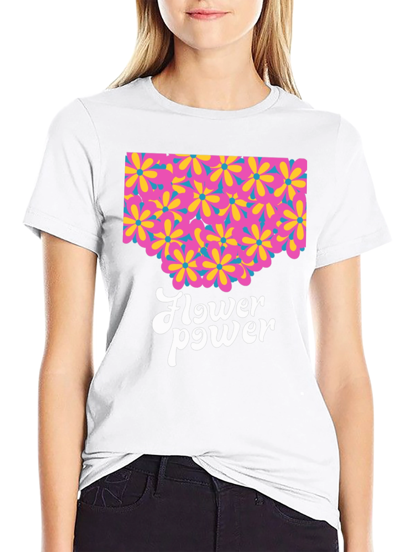 Retro Flower Power Graphic T-Shirt