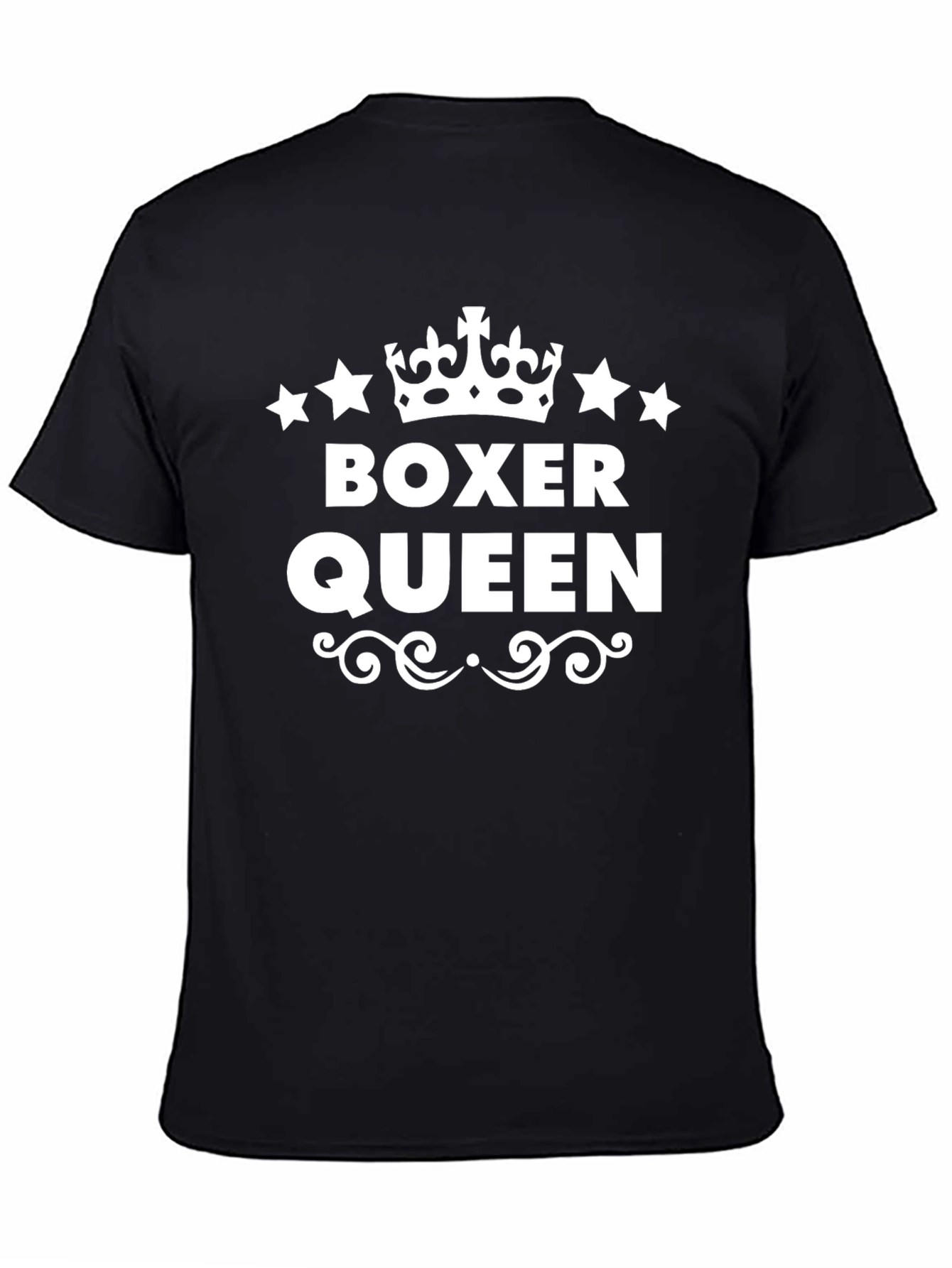 Boxer Queen Graphic Tee - Black Cotton Shirt