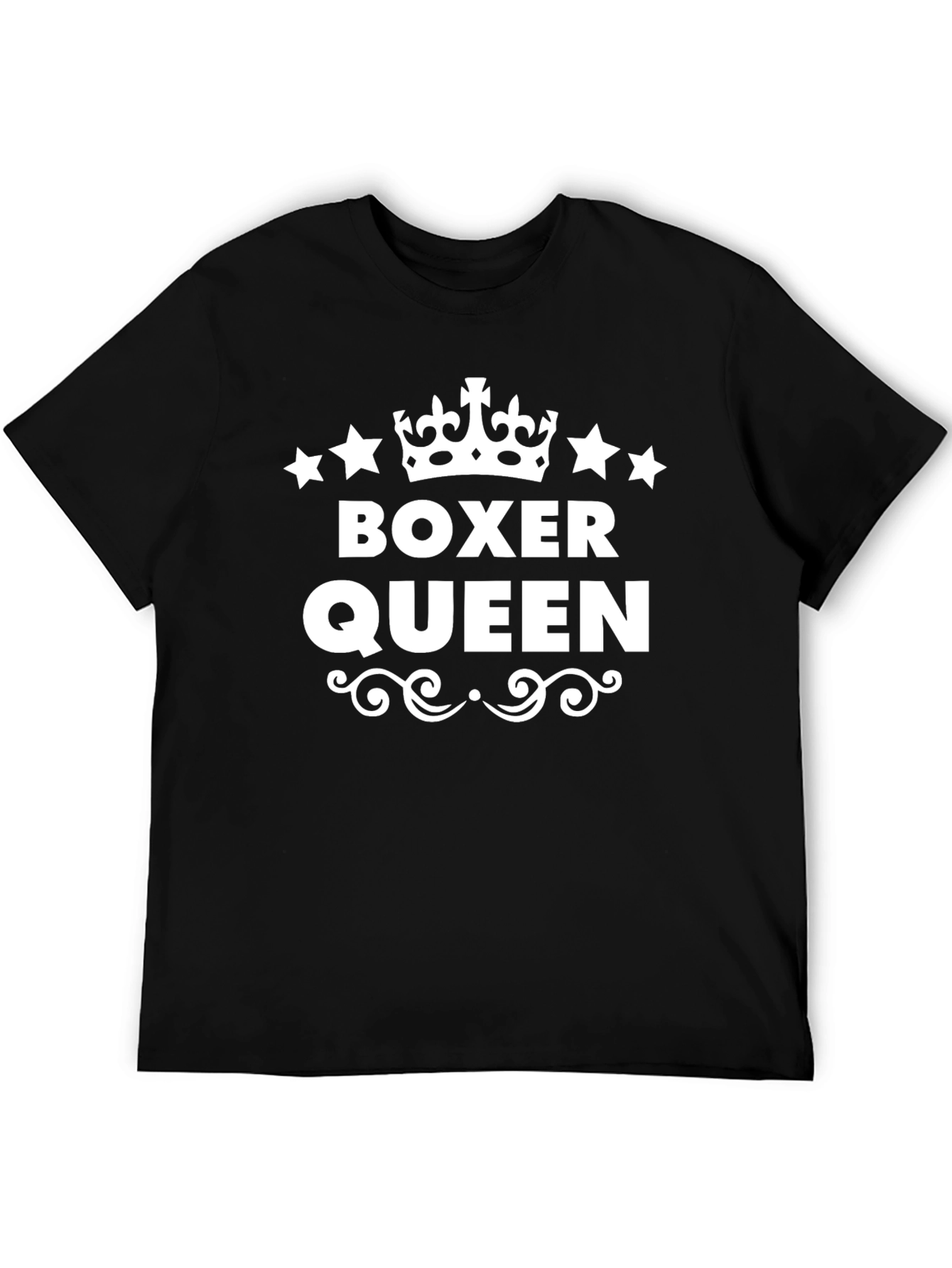 Boxer Queen Graphic Tee - Black Cotton Shirt