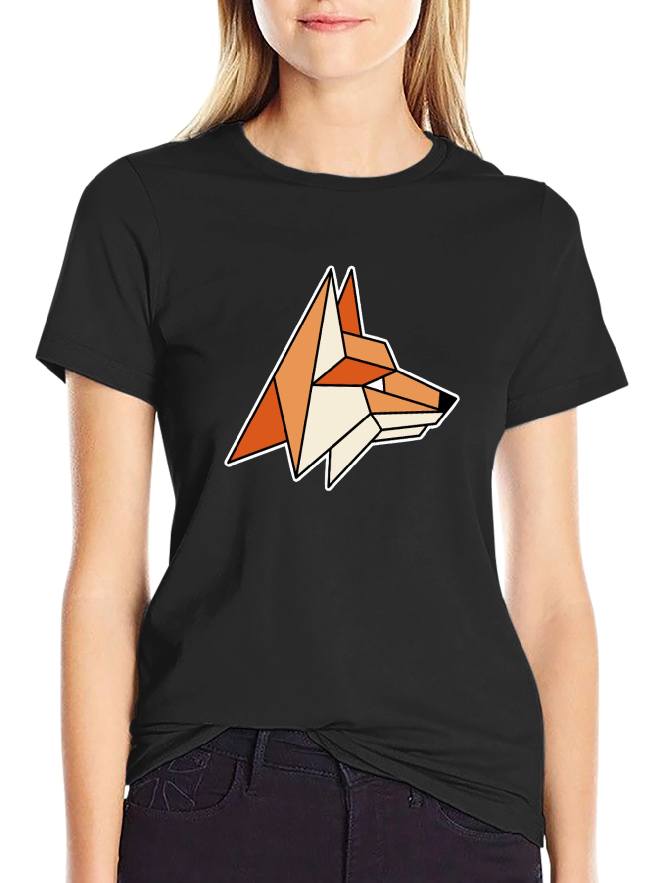 Geometric Fox Graphic Tee - Modern Animal Design