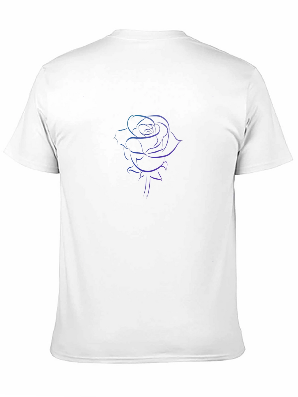 Black T-Shirt with Rose Outline Graphic