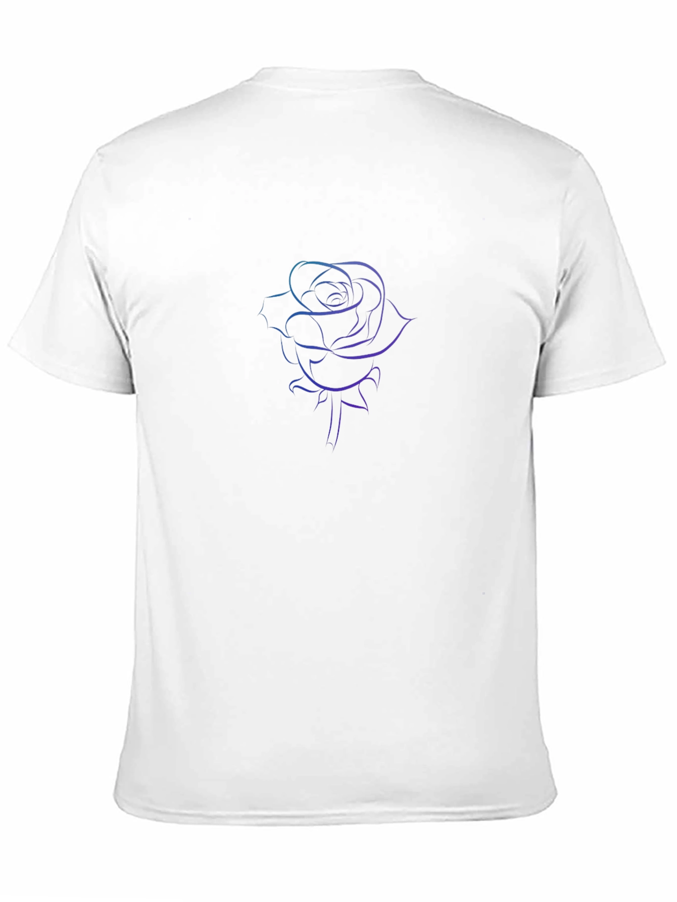 Black T-Shirt with Rose Outline Graphic