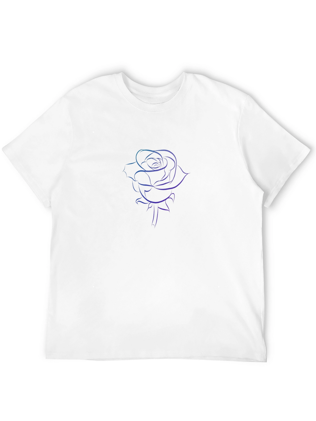 Black T-Shirt with Rose Outline Graphic