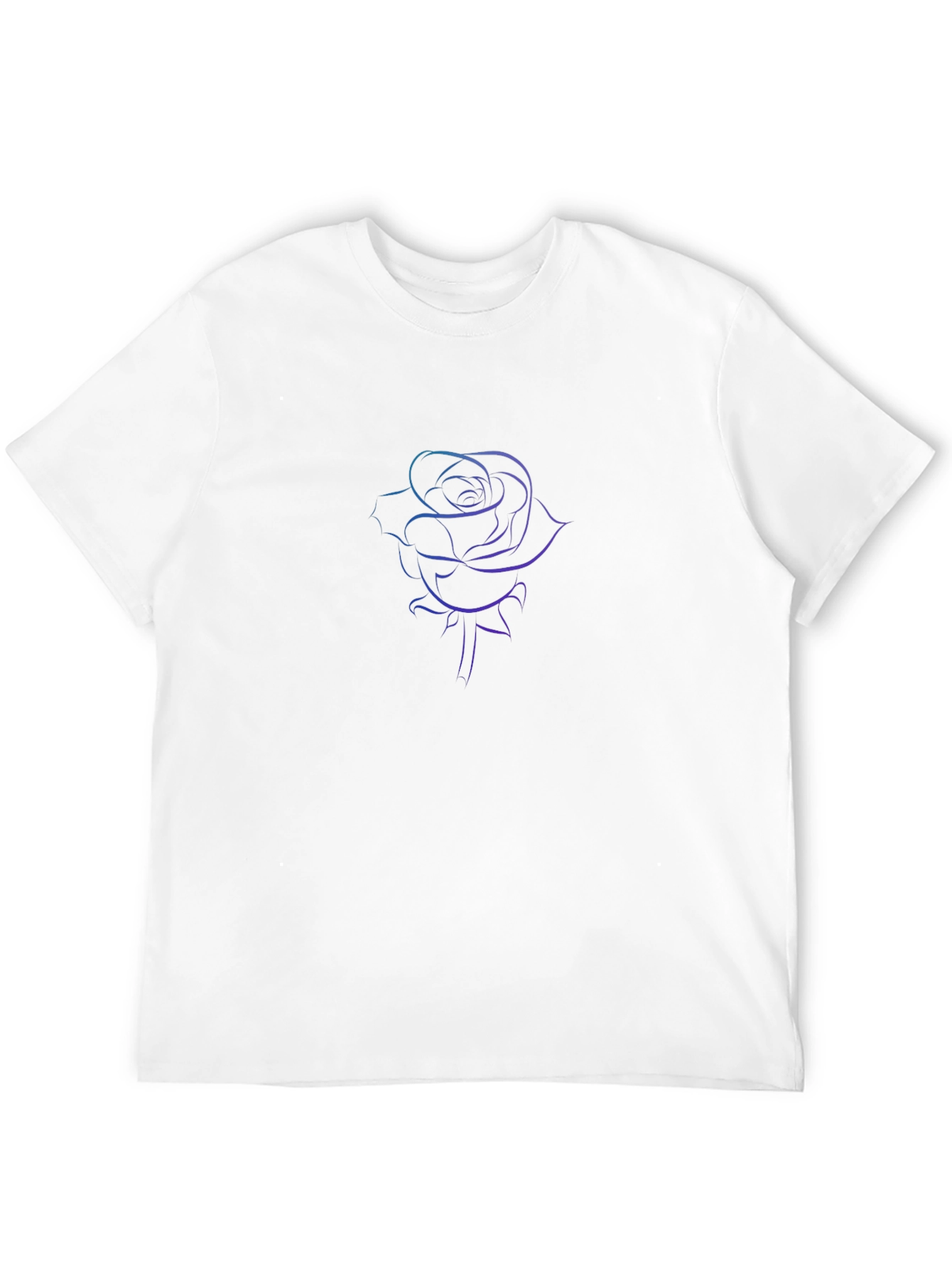 Black T-Shirt with Rose Outline Graphic