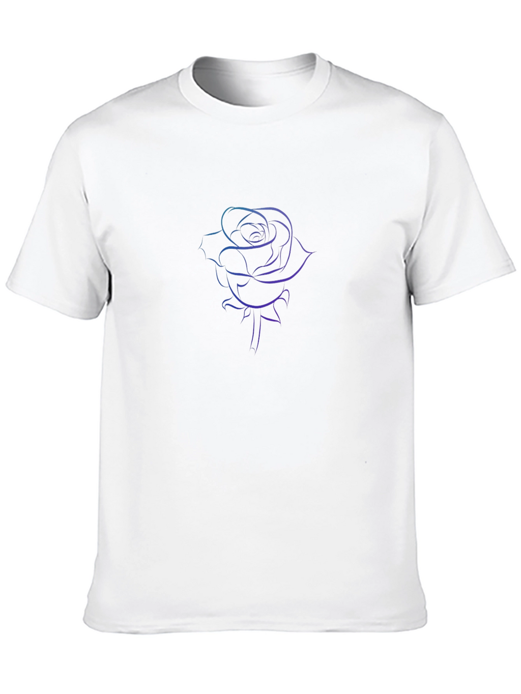 Black T-Shirt with Rose Outline Graphic