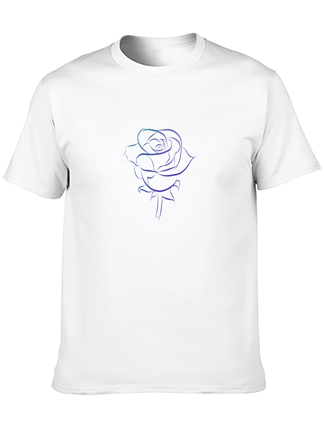 Black T-Shirt with Rose Outline Graphic