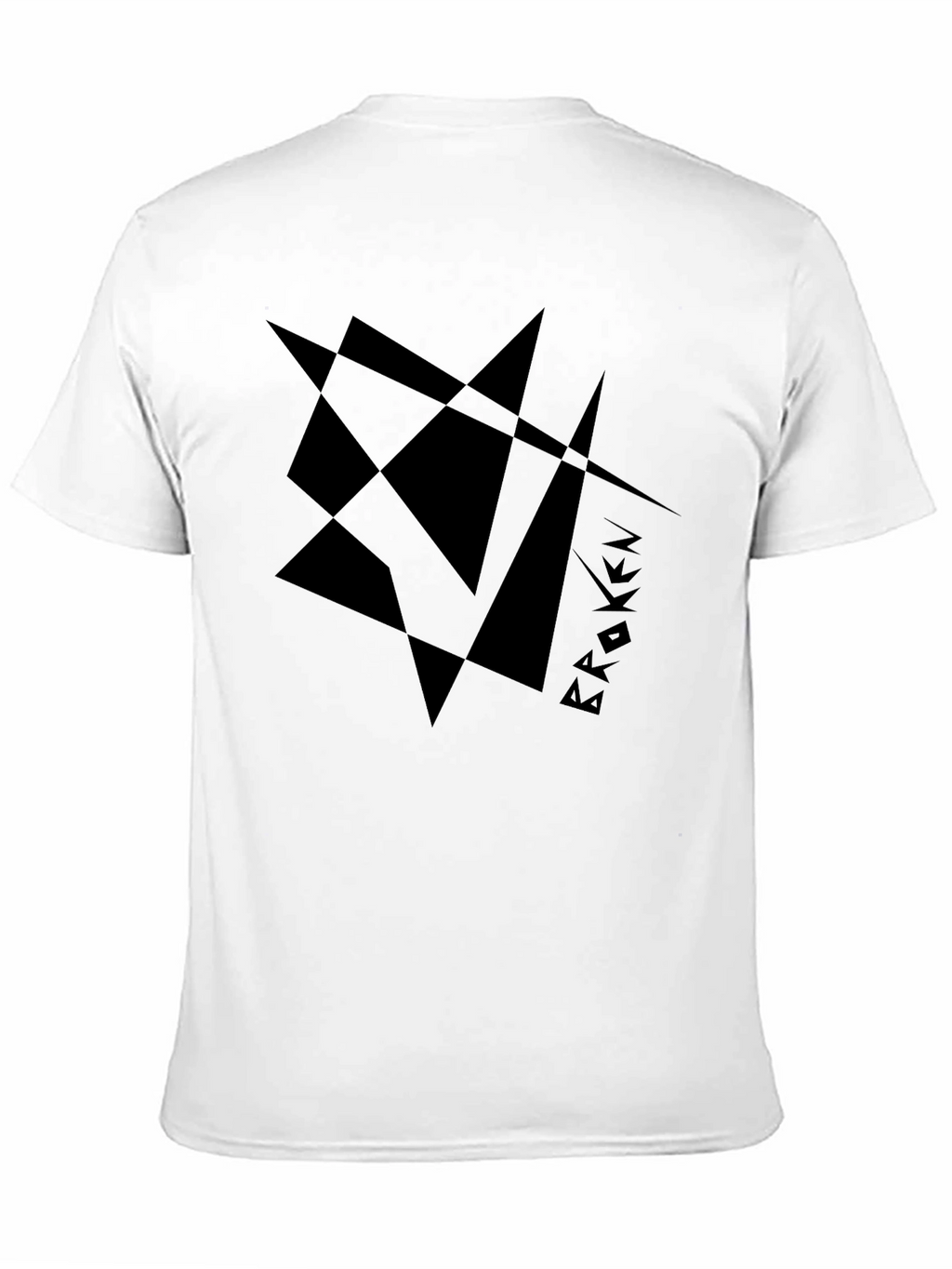 Abstract Broken Design Black T-Shirt