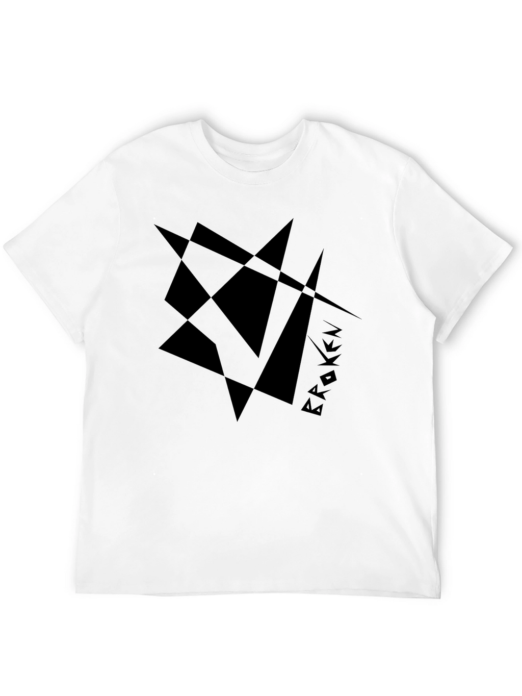 Abstract Broken Design Black T-Shirt