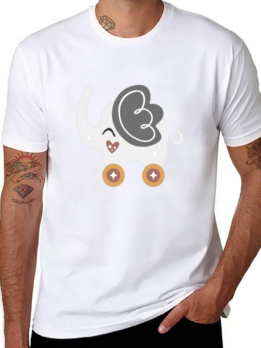 Cute Elephant Rolling Toy Graphic Tee
