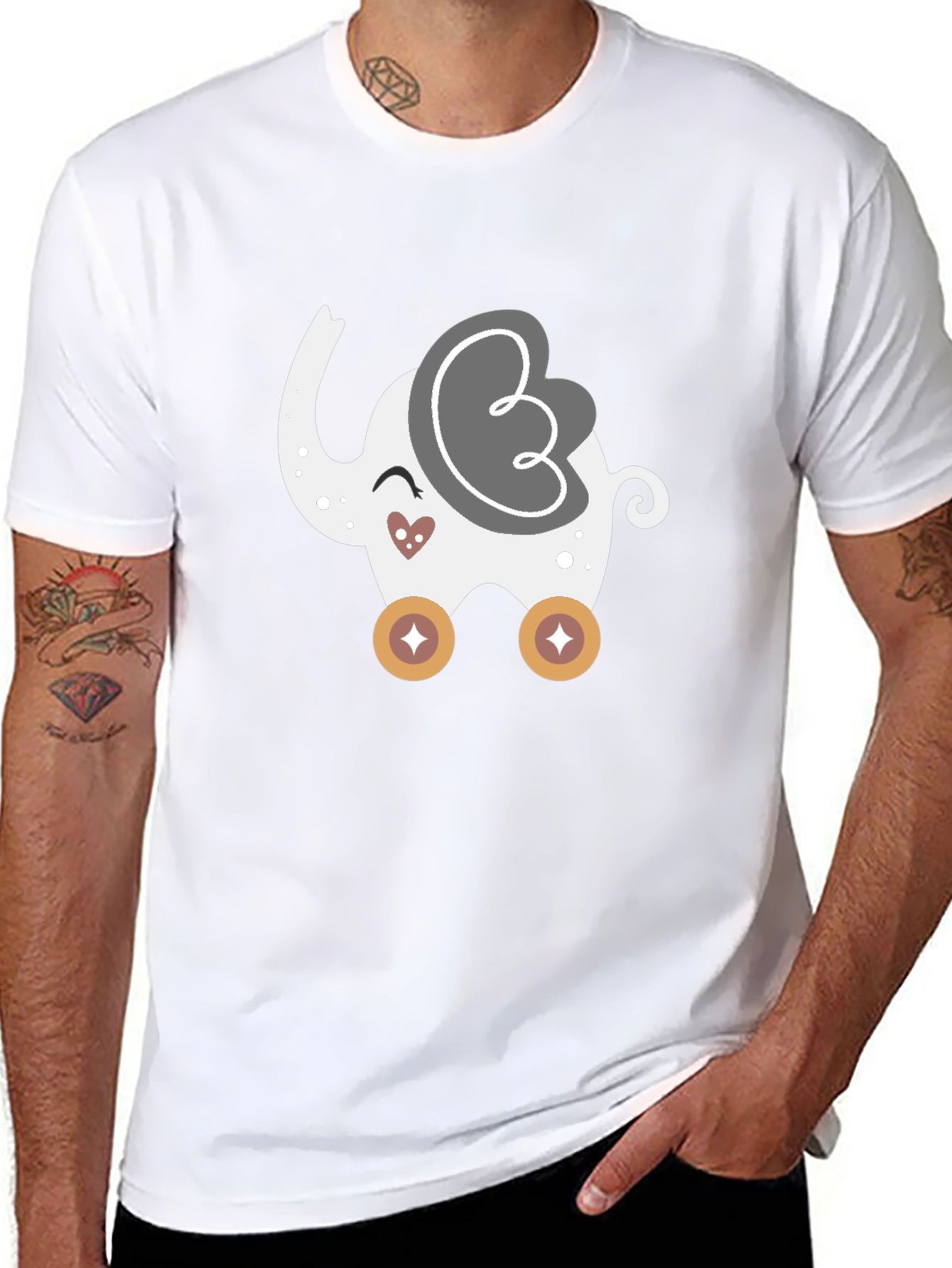 Cute Elephant Rolling Toy Graphic Tee
