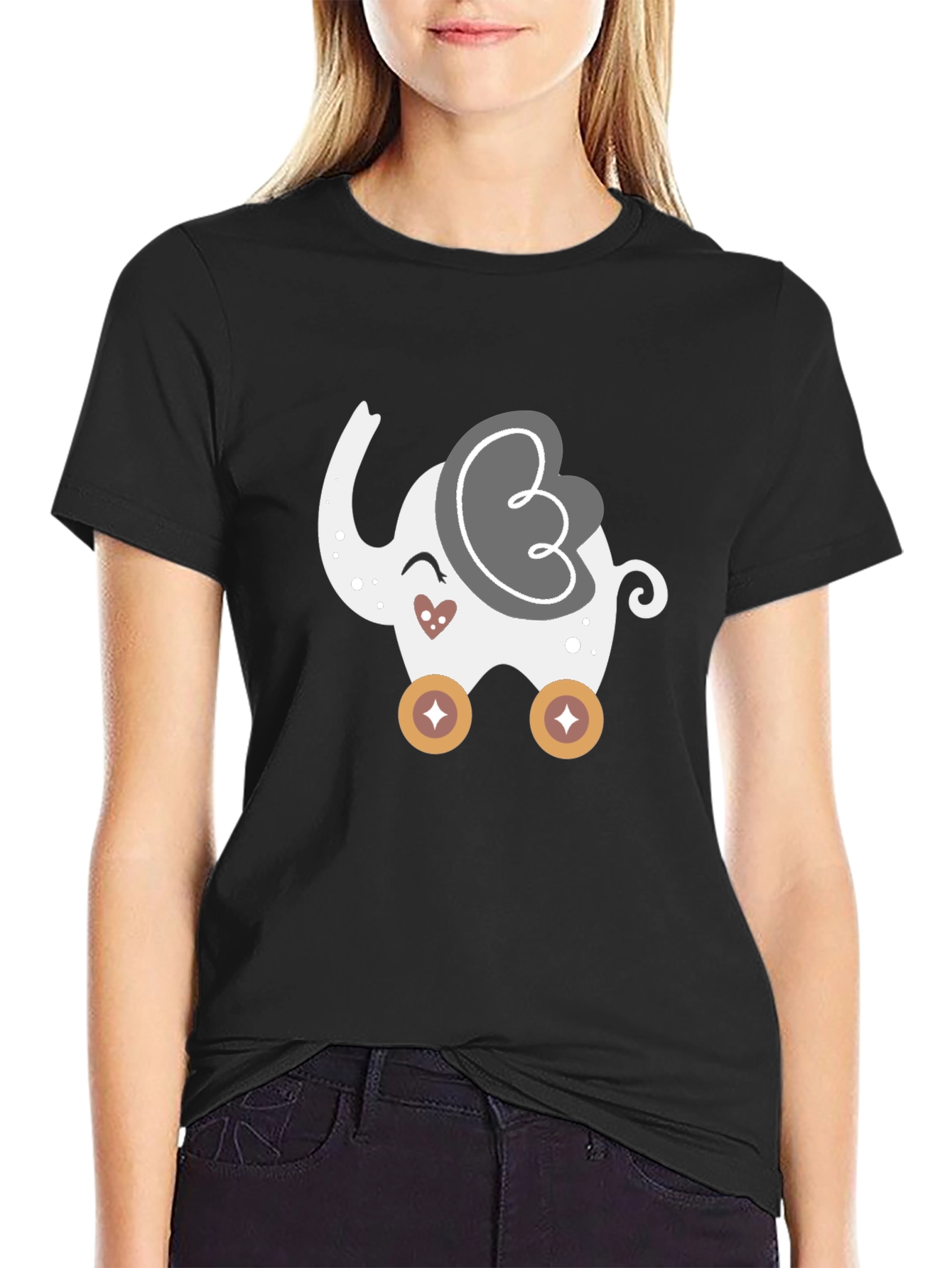 Cute Elephant Rolling Toy Graphic Tee