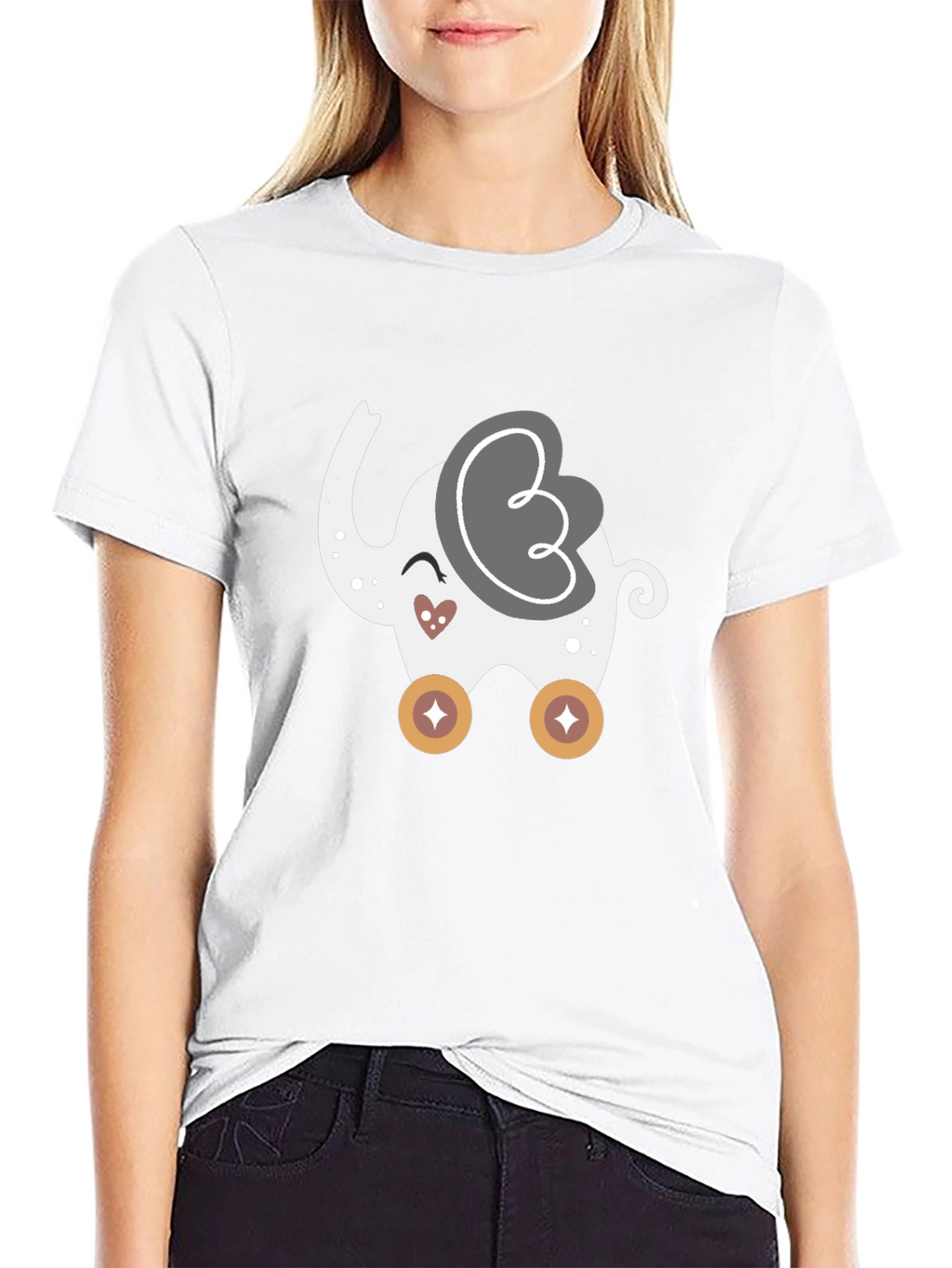 Cute Elephant Rolling Toy Graphic Tee