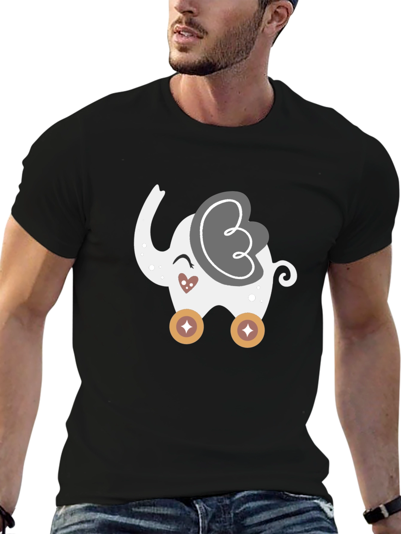Cute Elephant Rolling Toy Graphic Tee