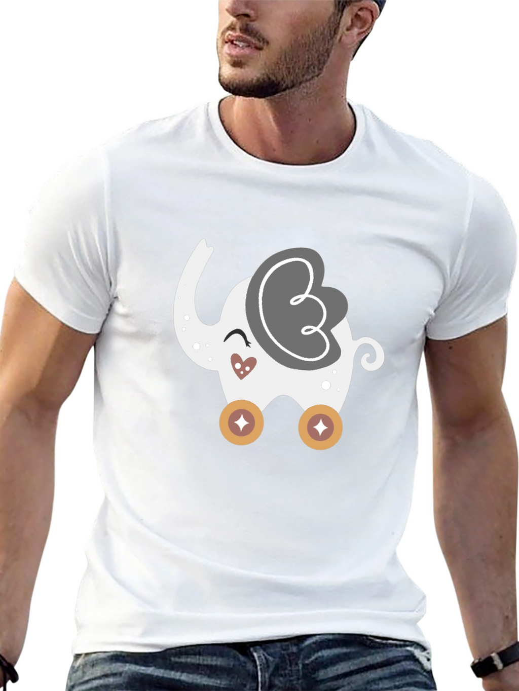 Cute Elephant Rolling Toy Graphic Tee