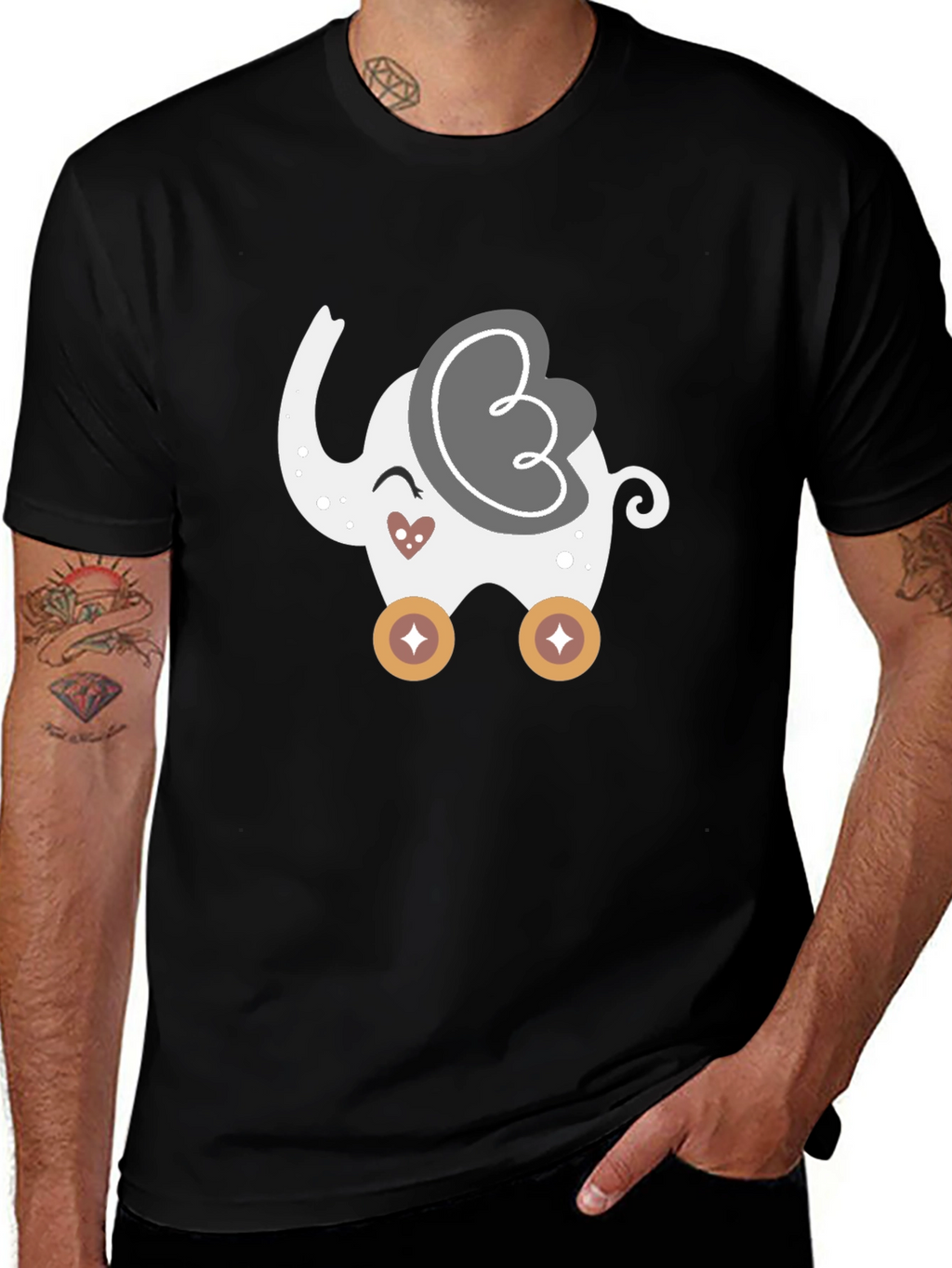Cute Elephant Rolling Toy Graphic Tee