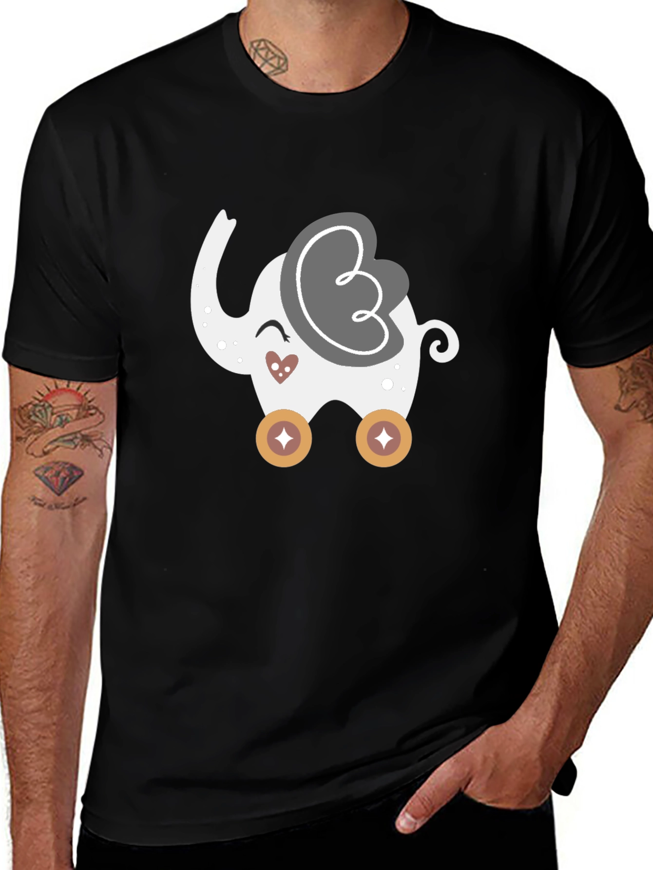 Cute Elephant Rolling Toy Graphic Tee
