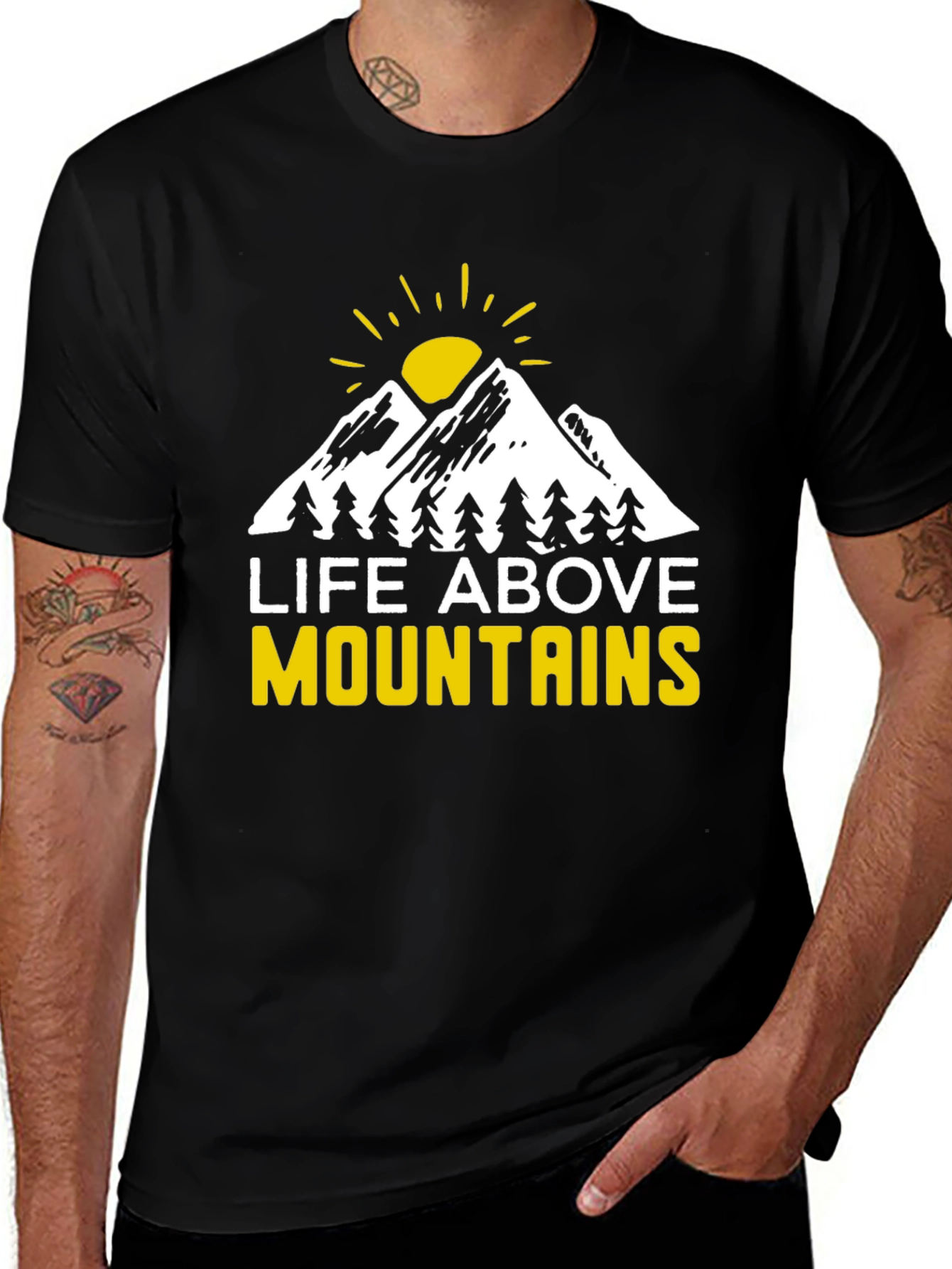 Life Above Mountains Graphic Tee - Black