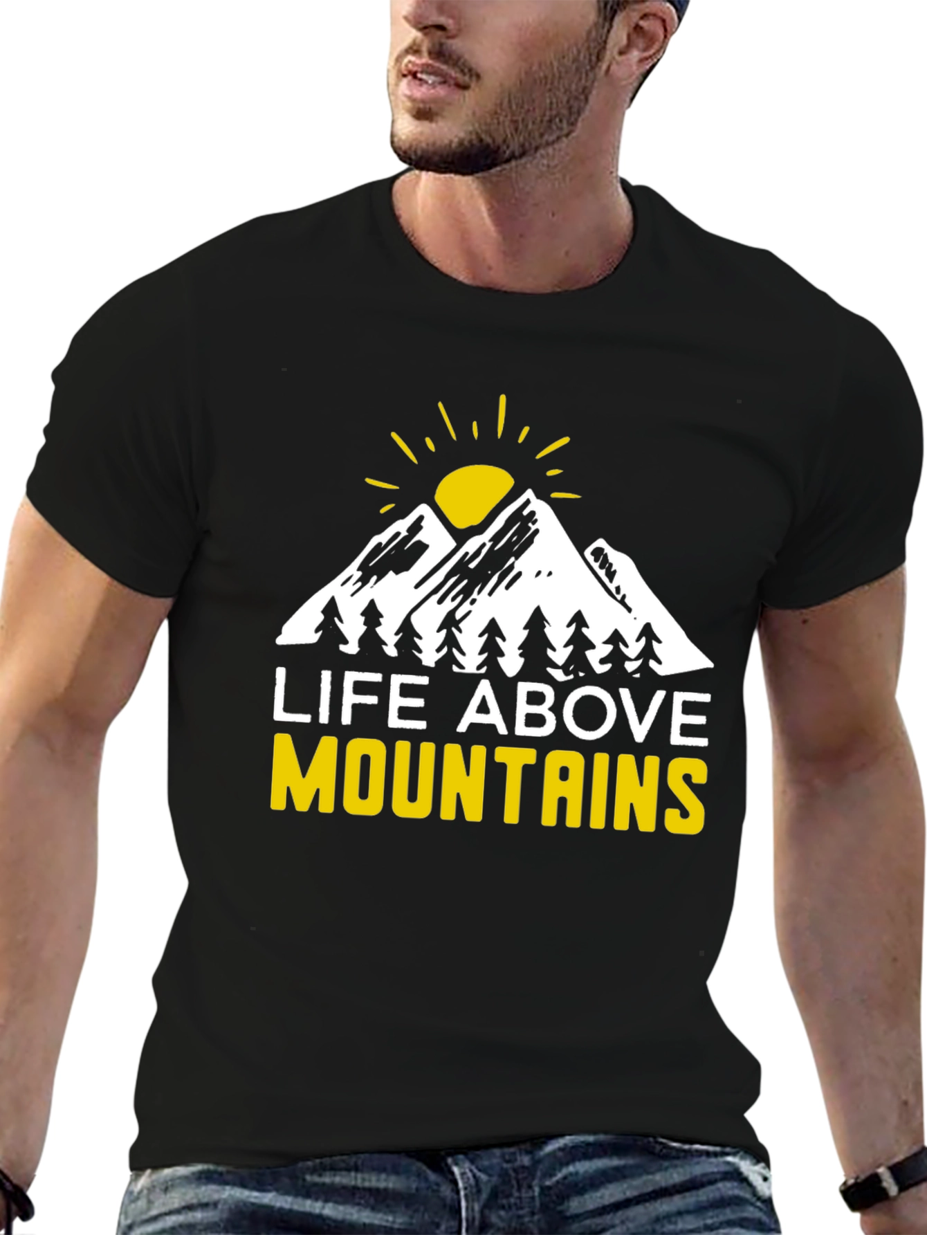 Life Above Mountains Graphic Tee - Black