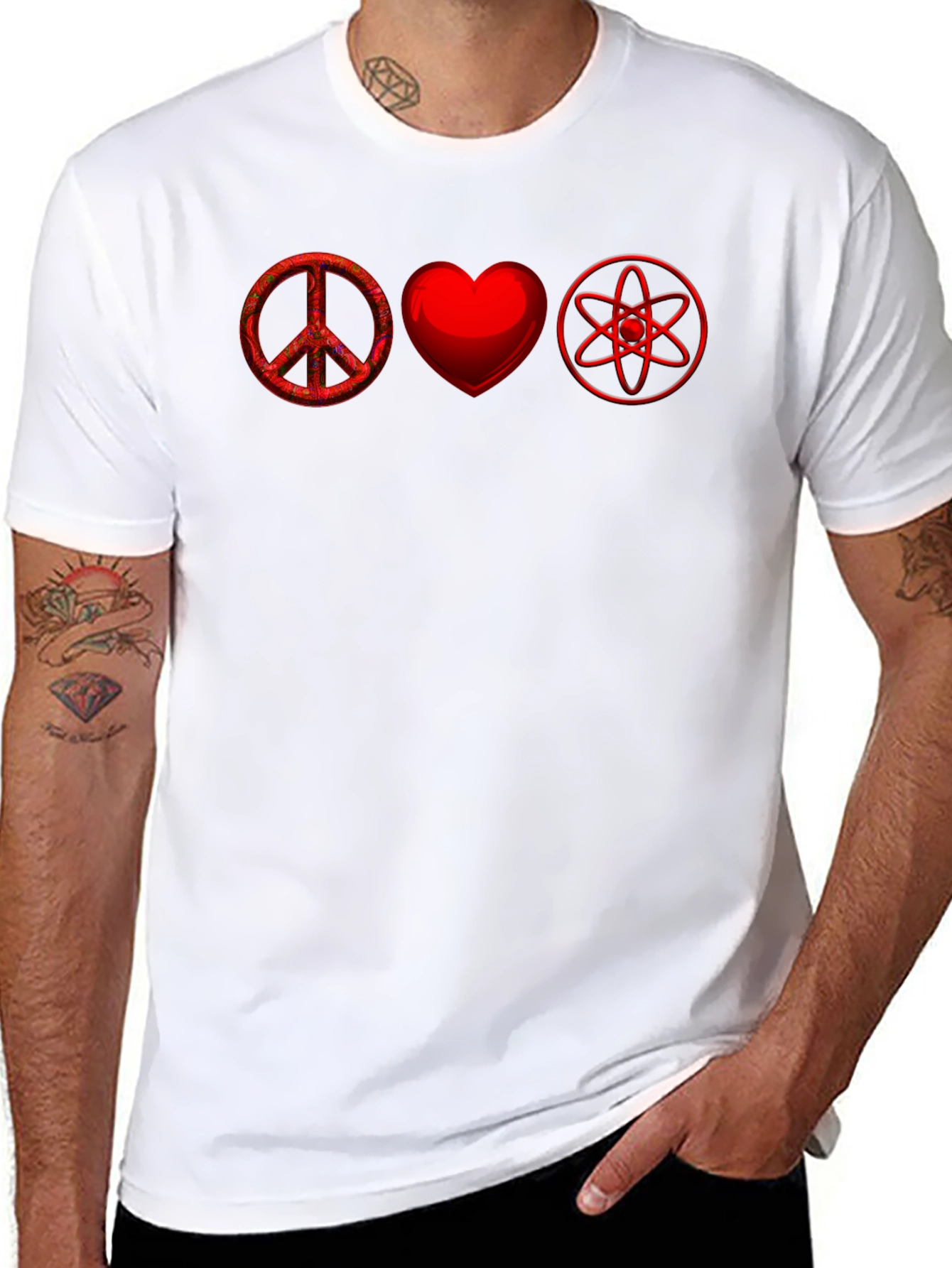 Peace Love and Science Black T-Shirt