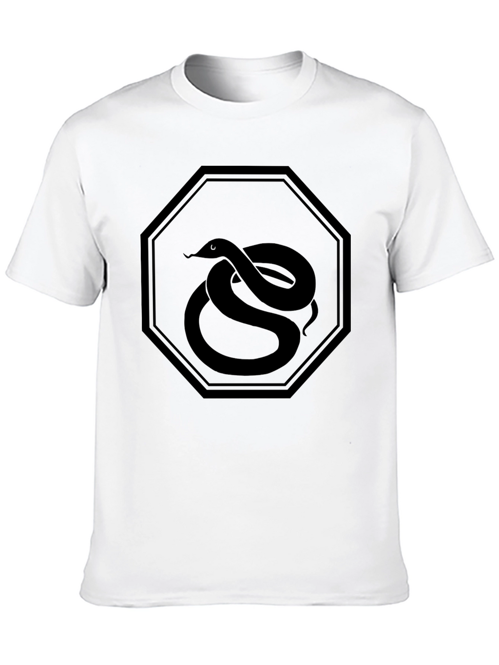 Mens Black Snake Emblem Graphic Tee