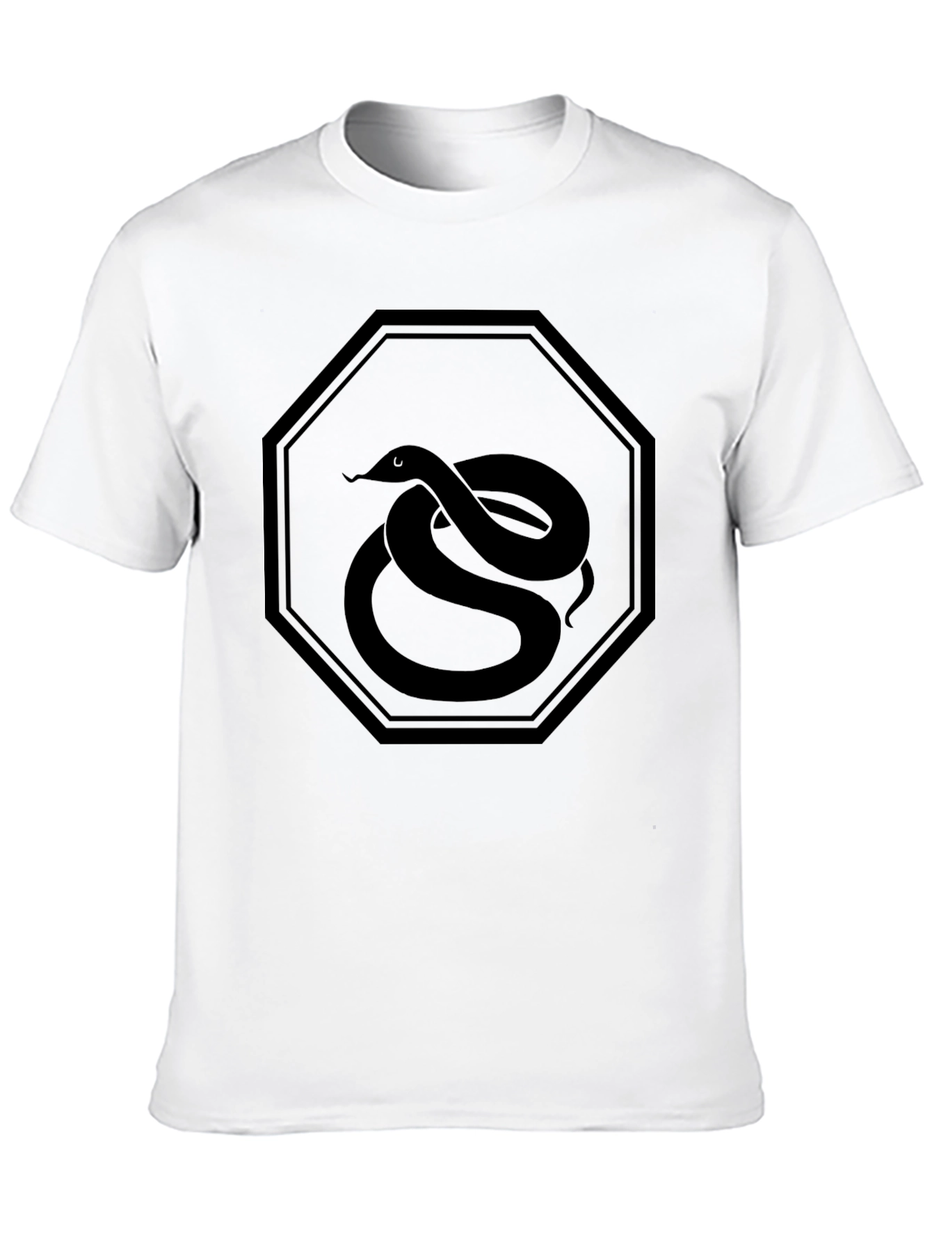 Mens Black Snake Emblem Graphic Tee