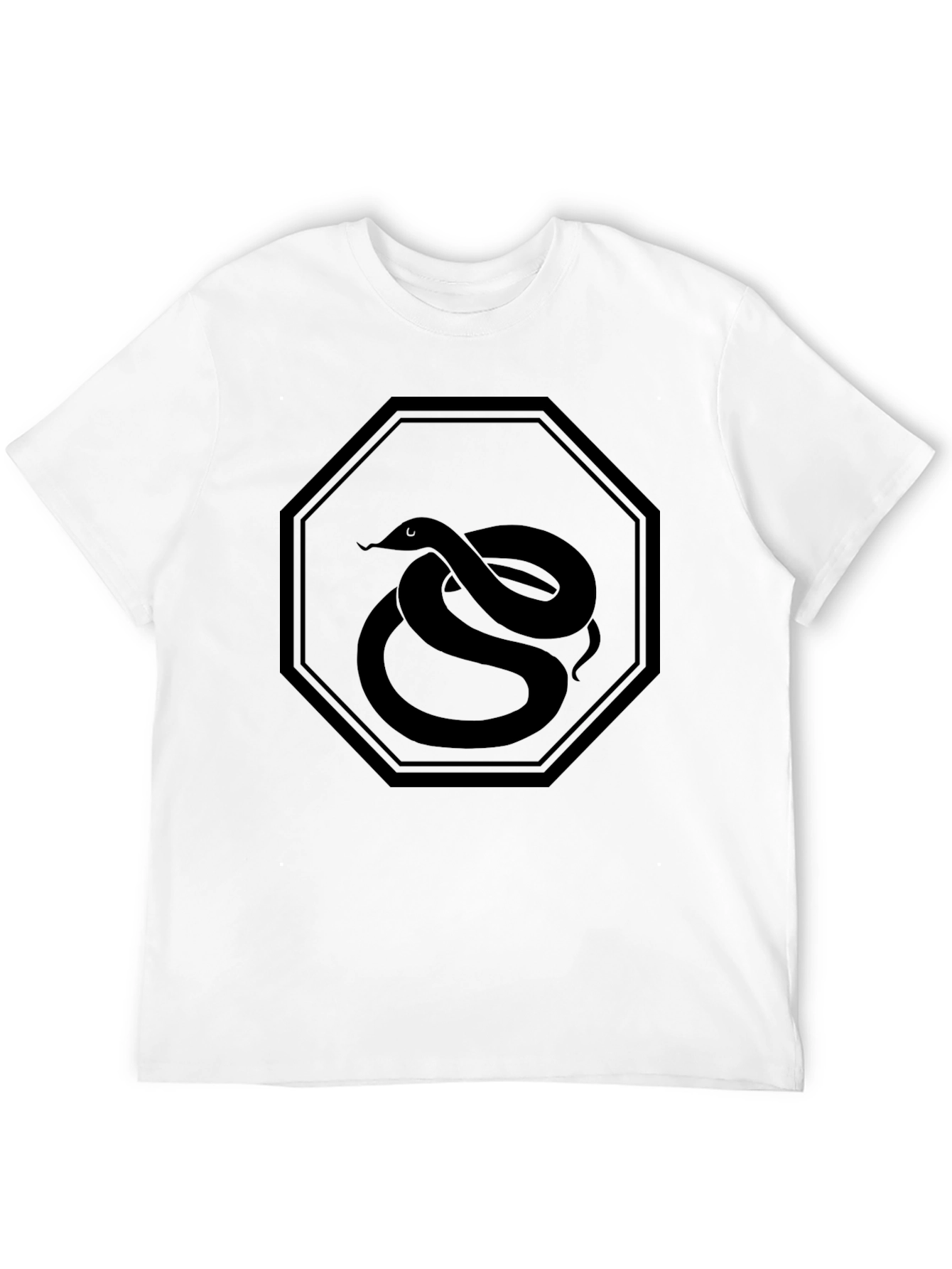 Mens Black Snake Emblem Graphic Tee