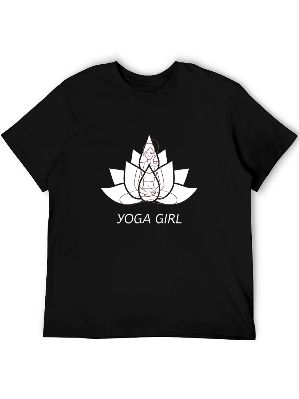 Yoga Girl Lotus Flower Graphic Tee - Black