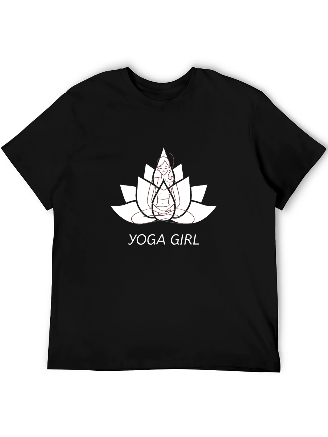 Yoga Girl Lotus Flower Graphic Tee - Black