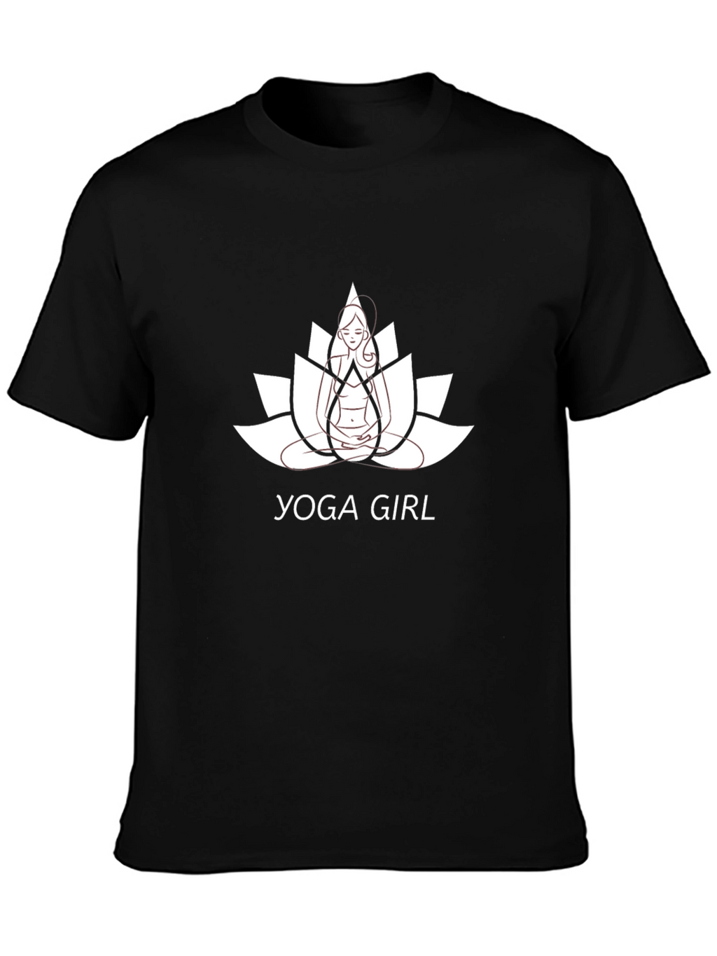 Yoga Girl Lotus Flower Graphic Tee - Black