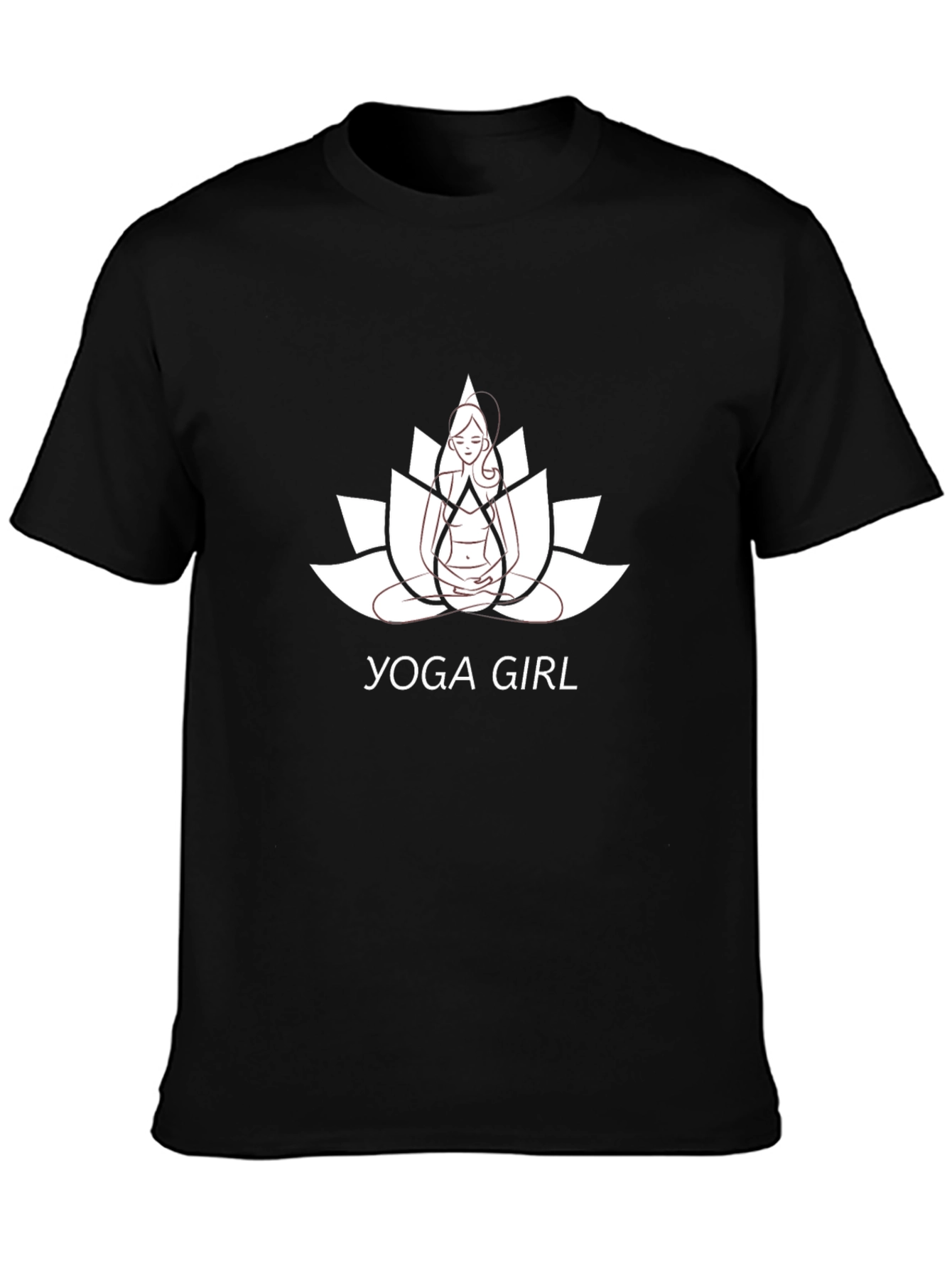 Yoga Girl Lotus Flower Graphic Tee - Black