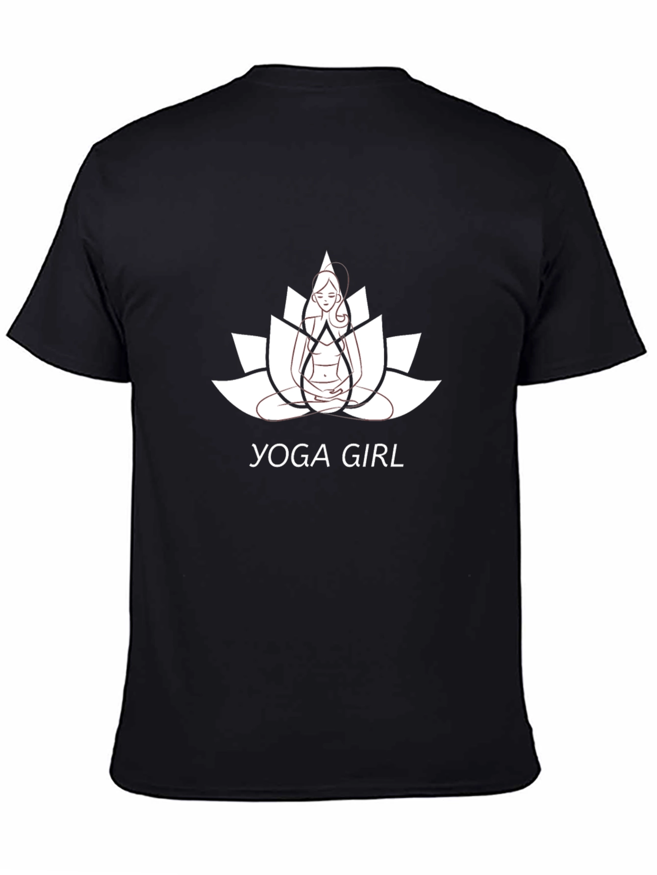 Yoga Girl Lotus Flower Graphic Tee - Black