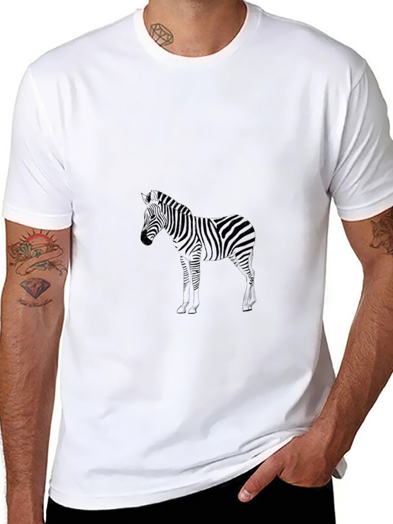 Zebra Print Black Tee