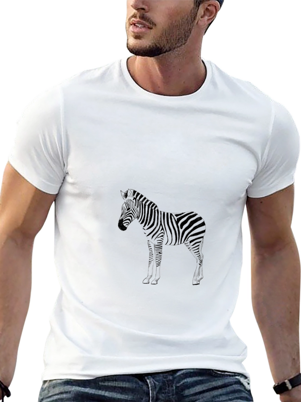 Zebra Print Black Tee