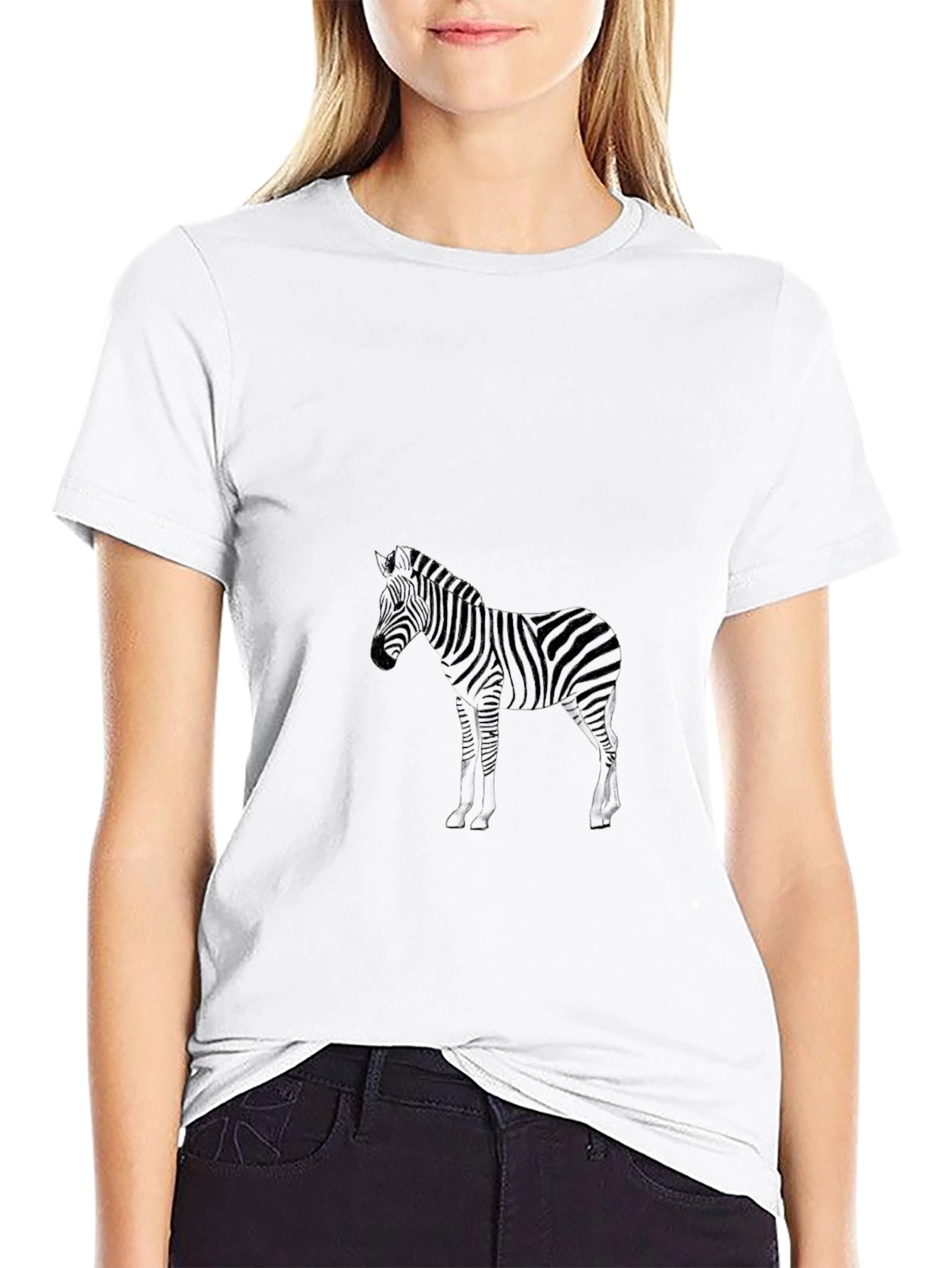 Zebra Print Black Tee