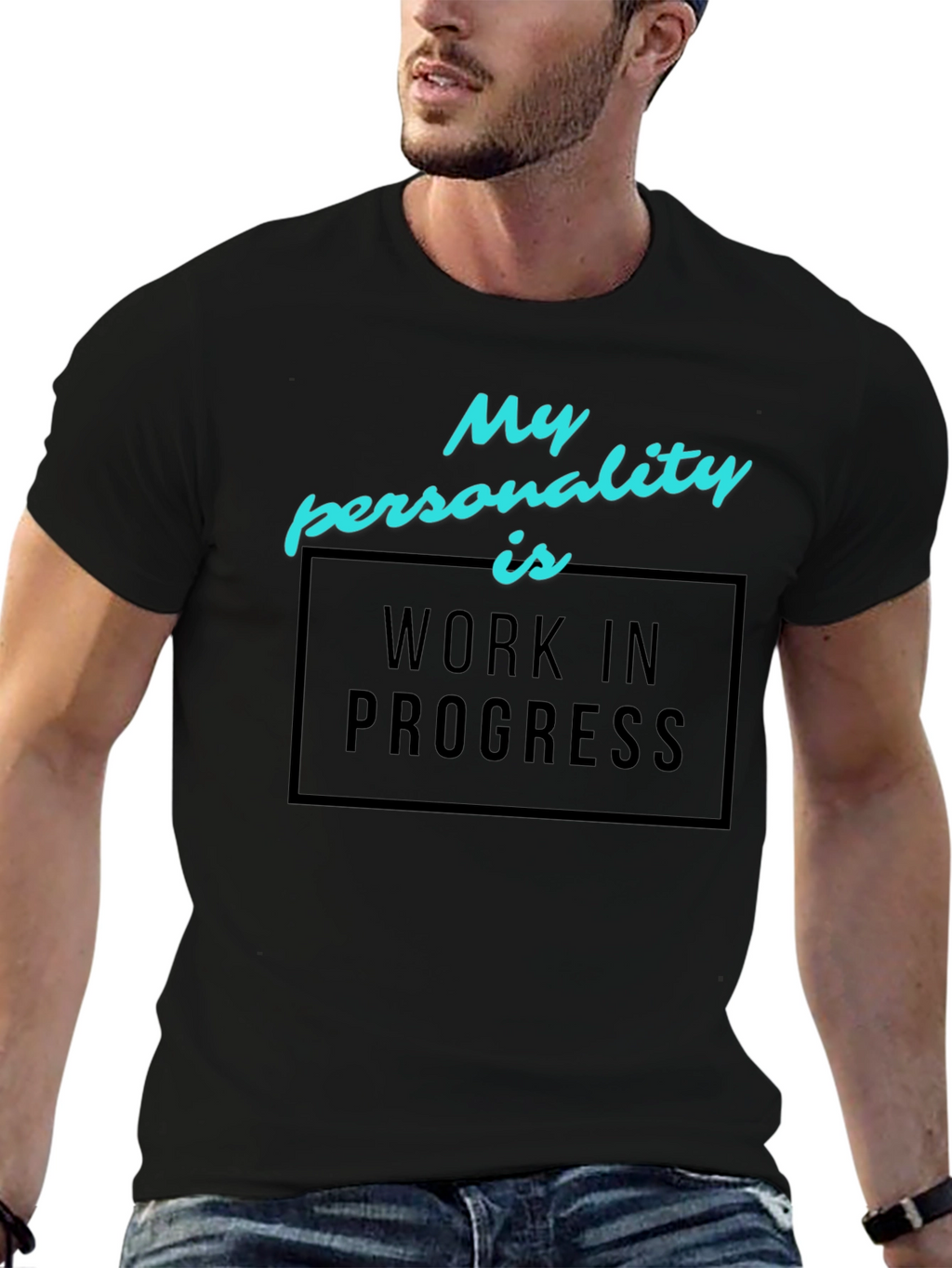 Work in Progress Graphic Tee - Black Cotton