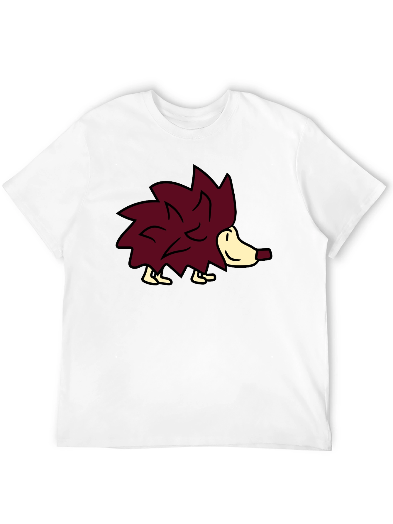 Cute Hedgehog Graphic Tee - Black Casual Shirt