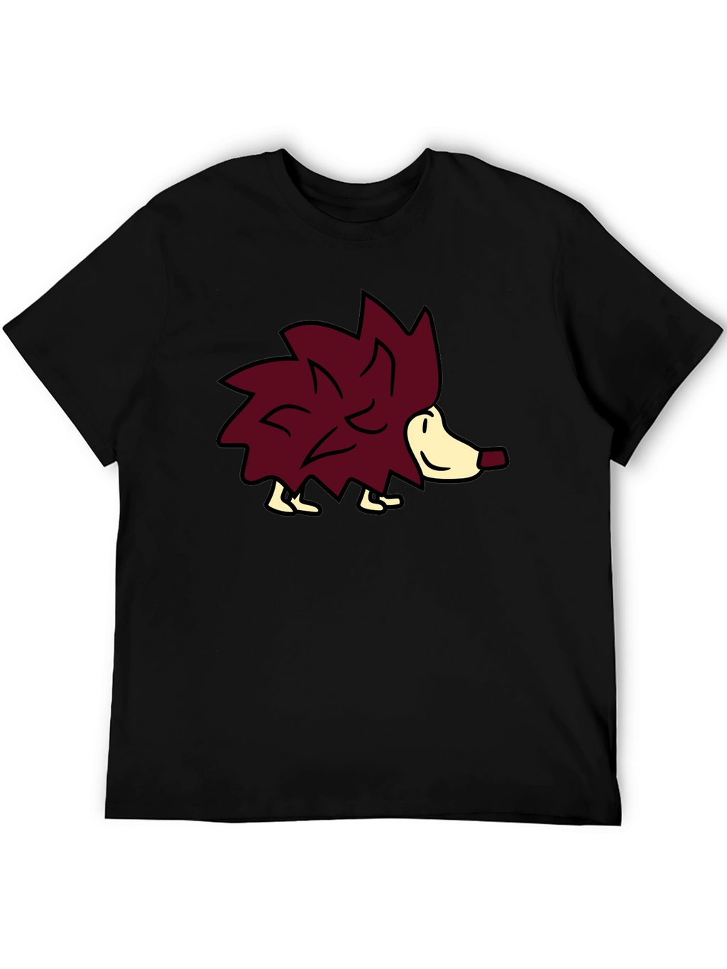 Cute Hedgehog Graphic Tee - Black Casual Shirt