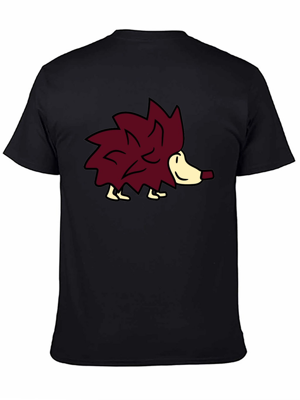 Cute Hedgehog Graphic Tee - Black Casual Shirt