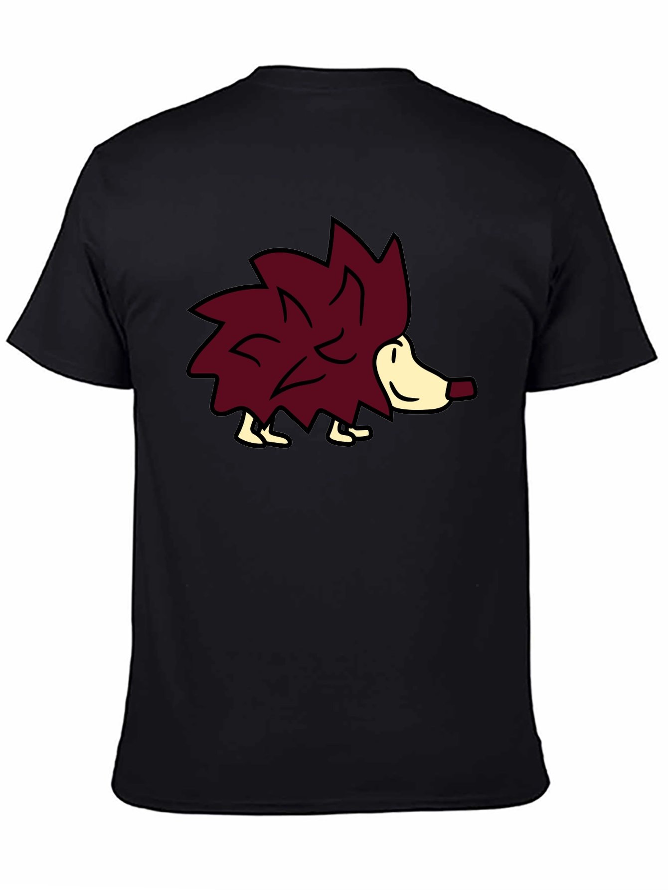 Cute Hedgehog Graphic Tee - Black Casual Shirt