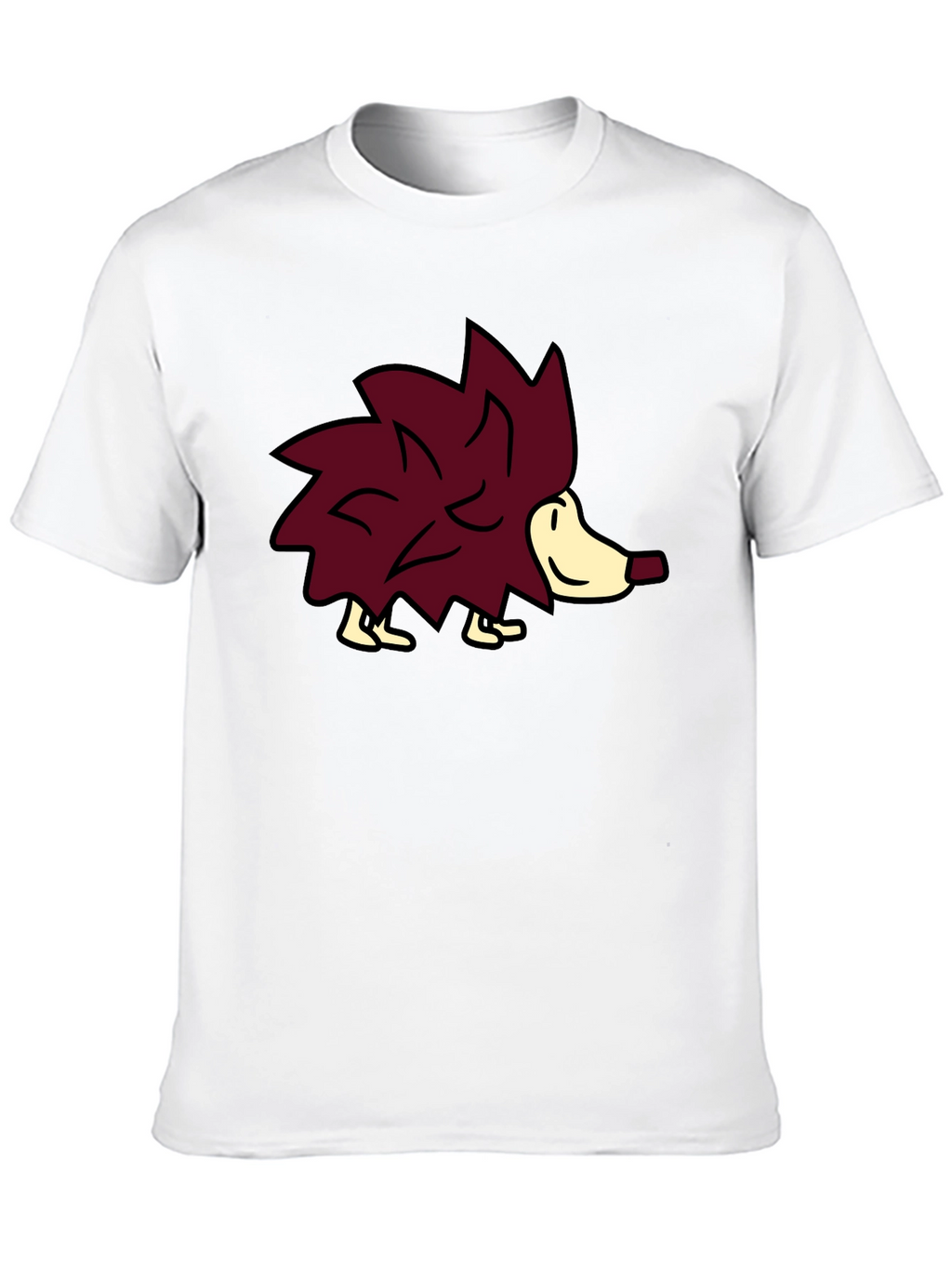 Cute Hedgehog Graphic Tee - Black Casual Shirt