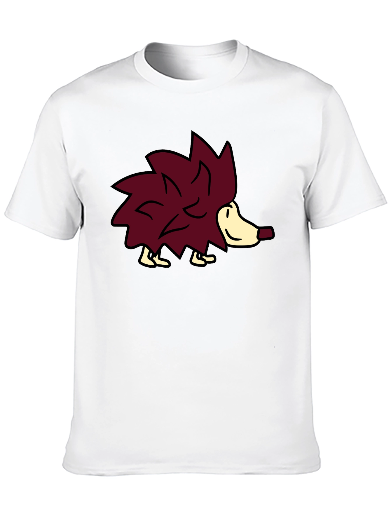 Cute Hedgehog Graphic Tee - Black Casual Shirt
