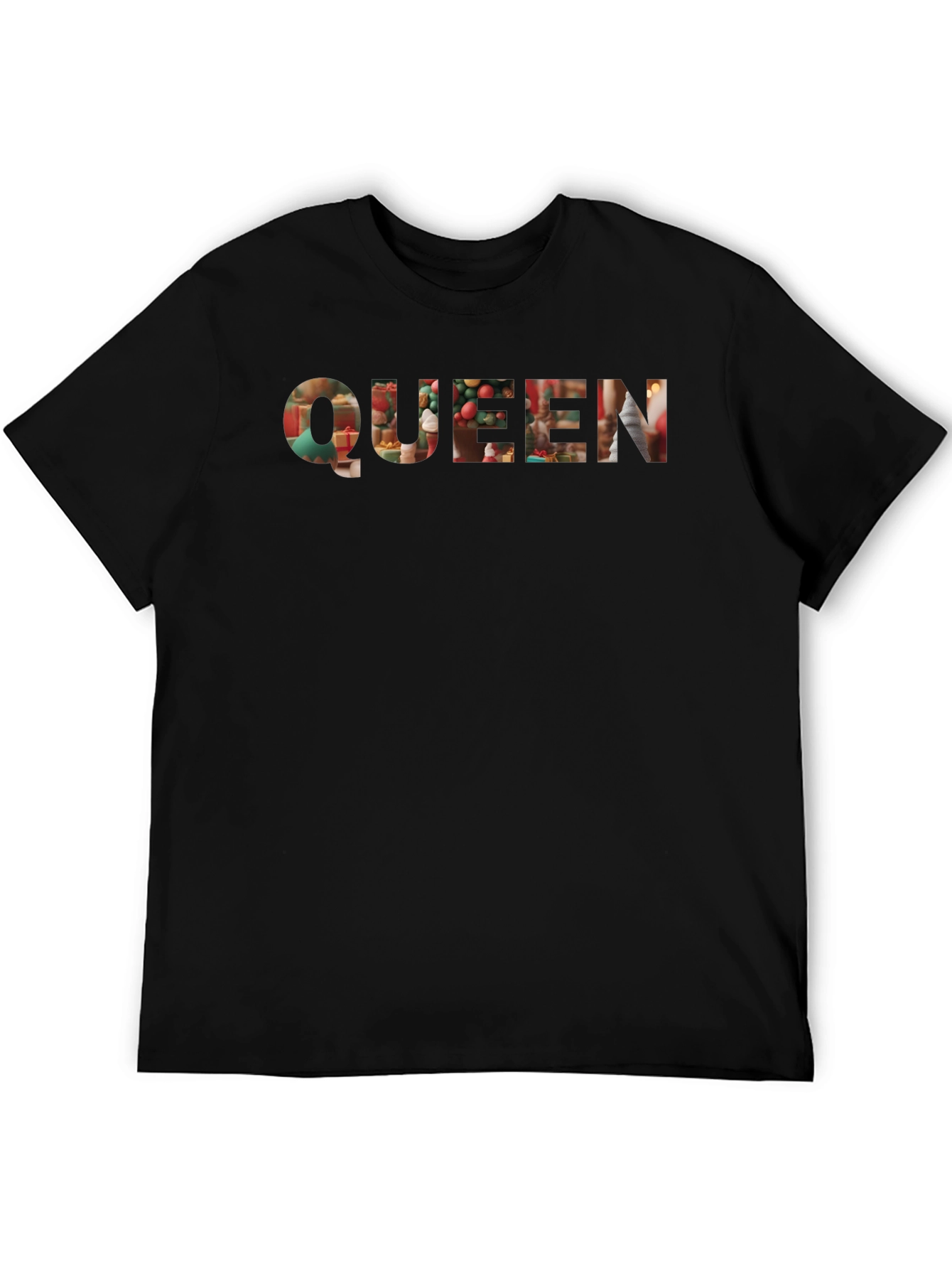 Queen Holiday T-Shirt - Black Crew Neck