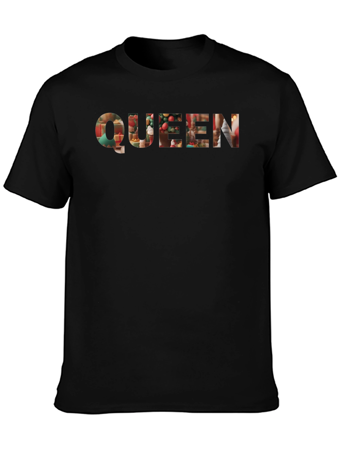 Queen Holiday T-Shirt - Black Crew Neck
