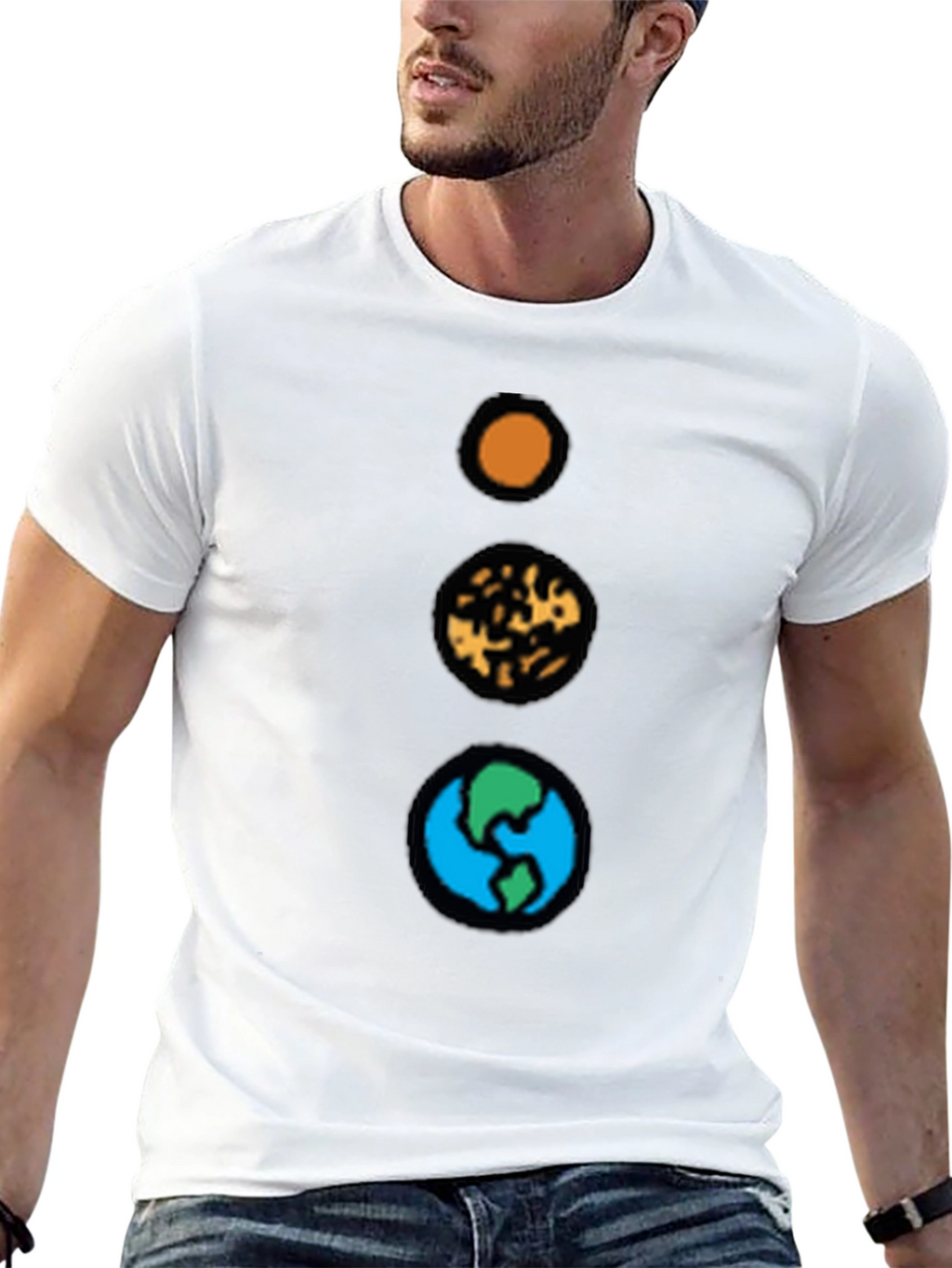 Planetary Alignment Graphic T-Shirt - Black Cotton Tee