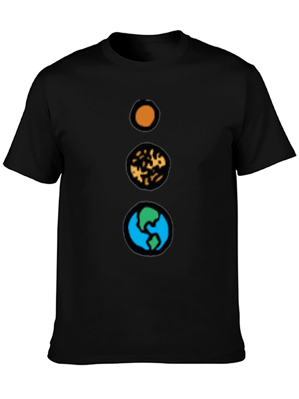 Planetary Alignment Graphic T-Shirt - Black Cotton Tee