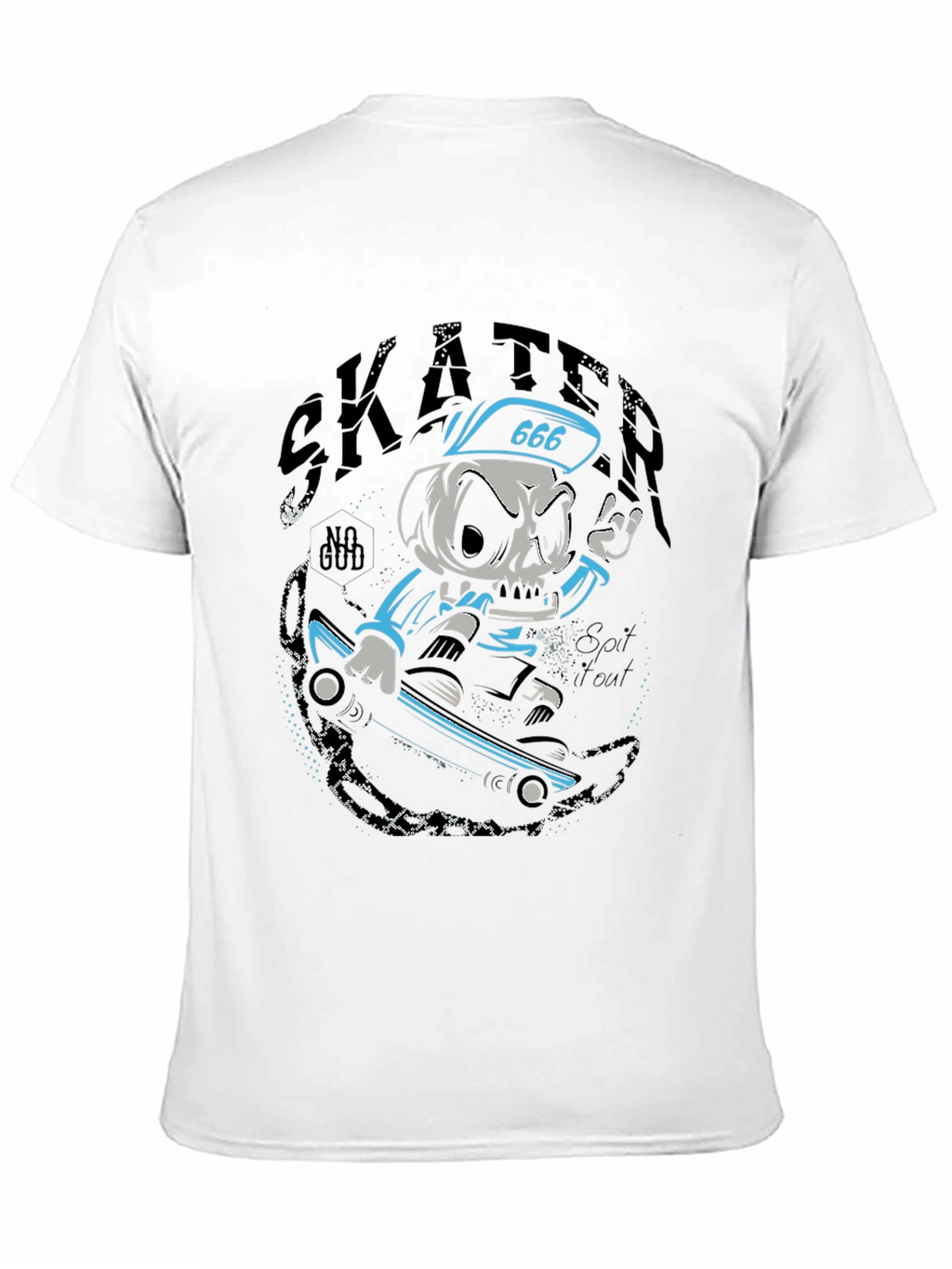 Skater Skull T-Shirt - Black Graphic Tee