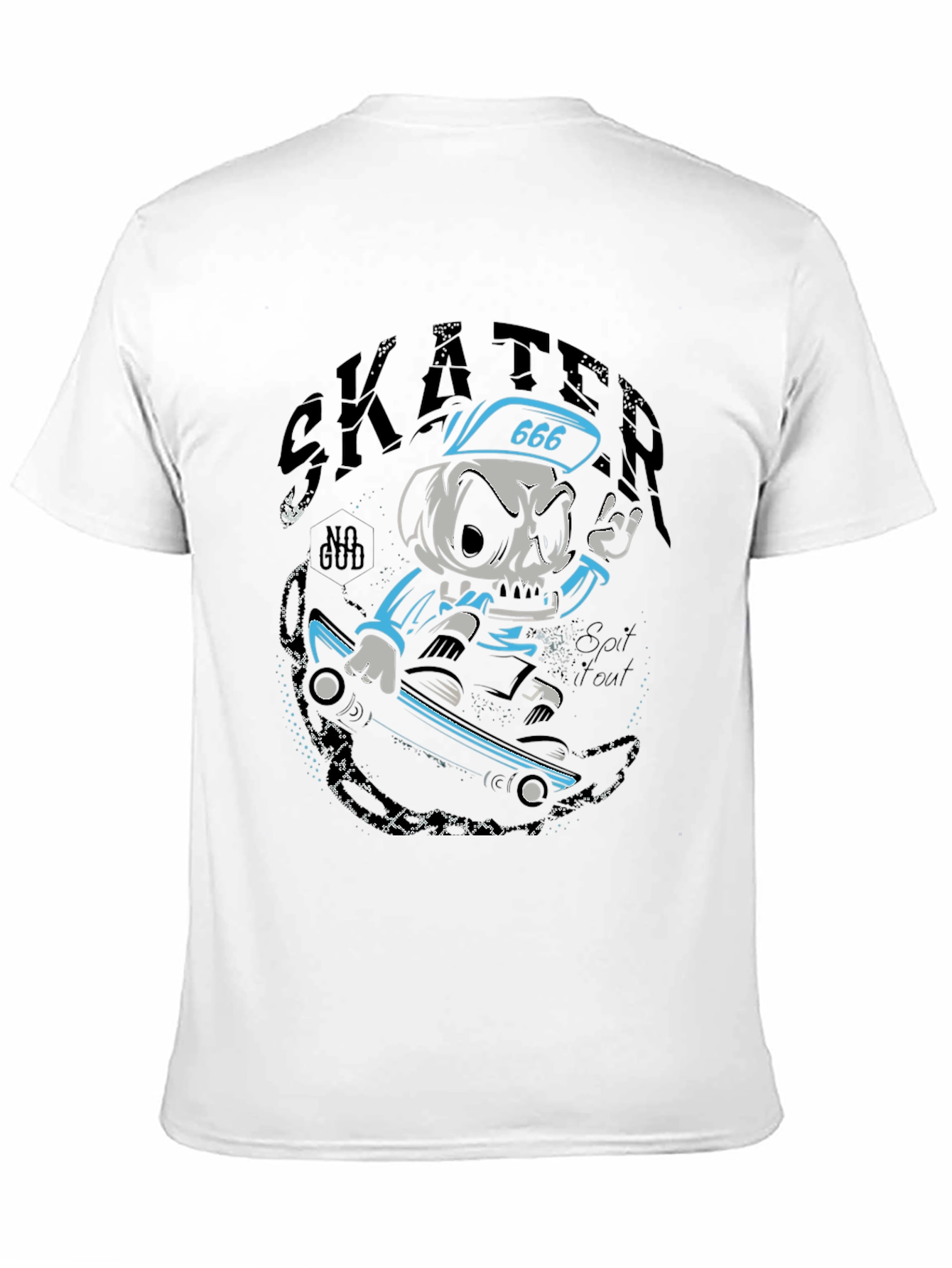 Skater Skull T-Shirt - Black Graphic Tee