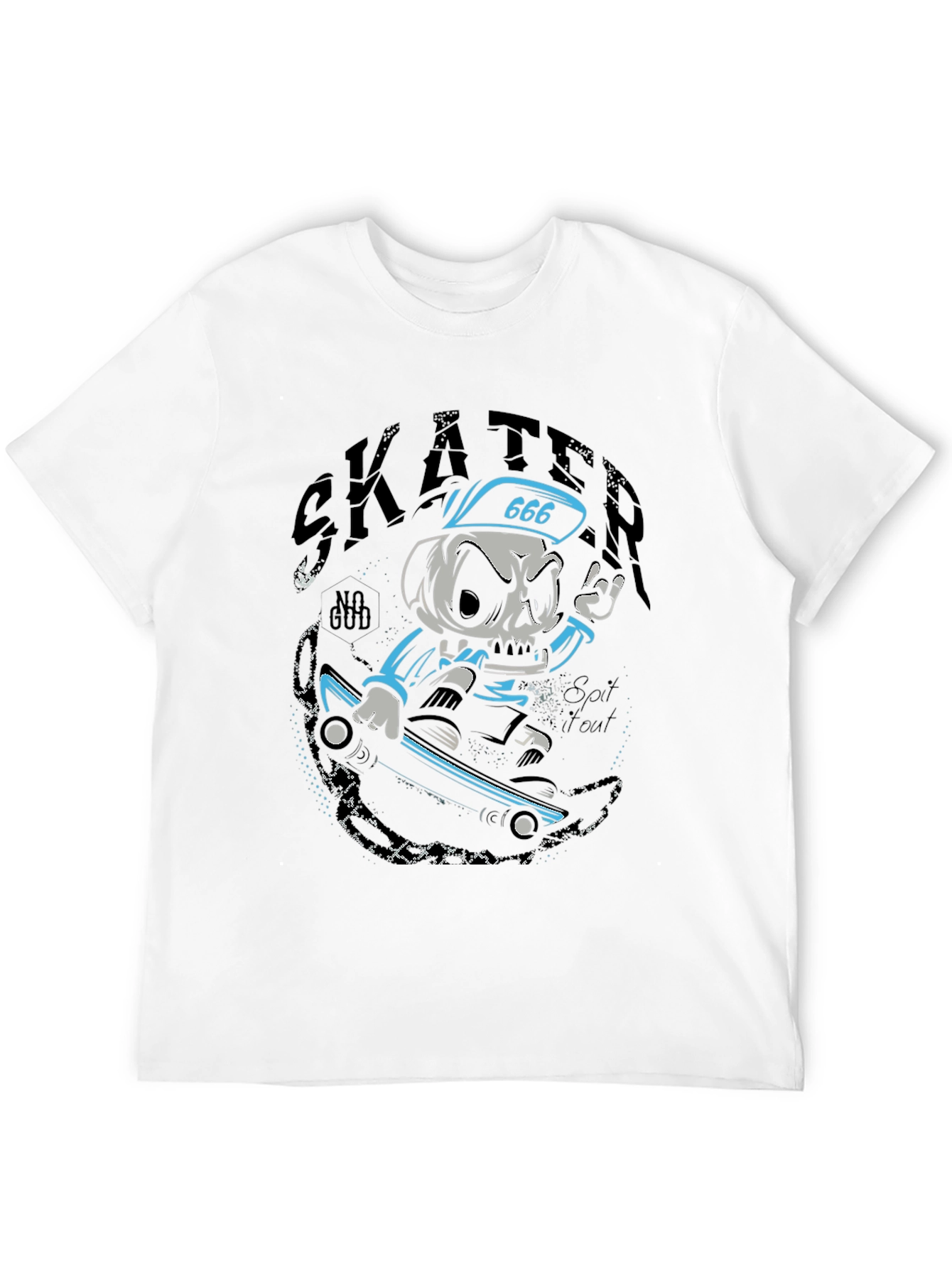Skater Skull T-Shirt - Black Graphic Tee