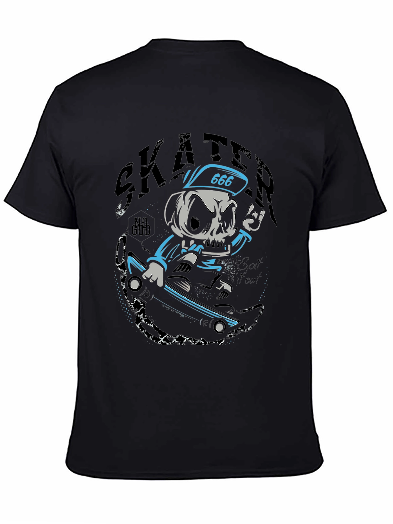 Skater Skull T-Shirt - Black Graphic Tee