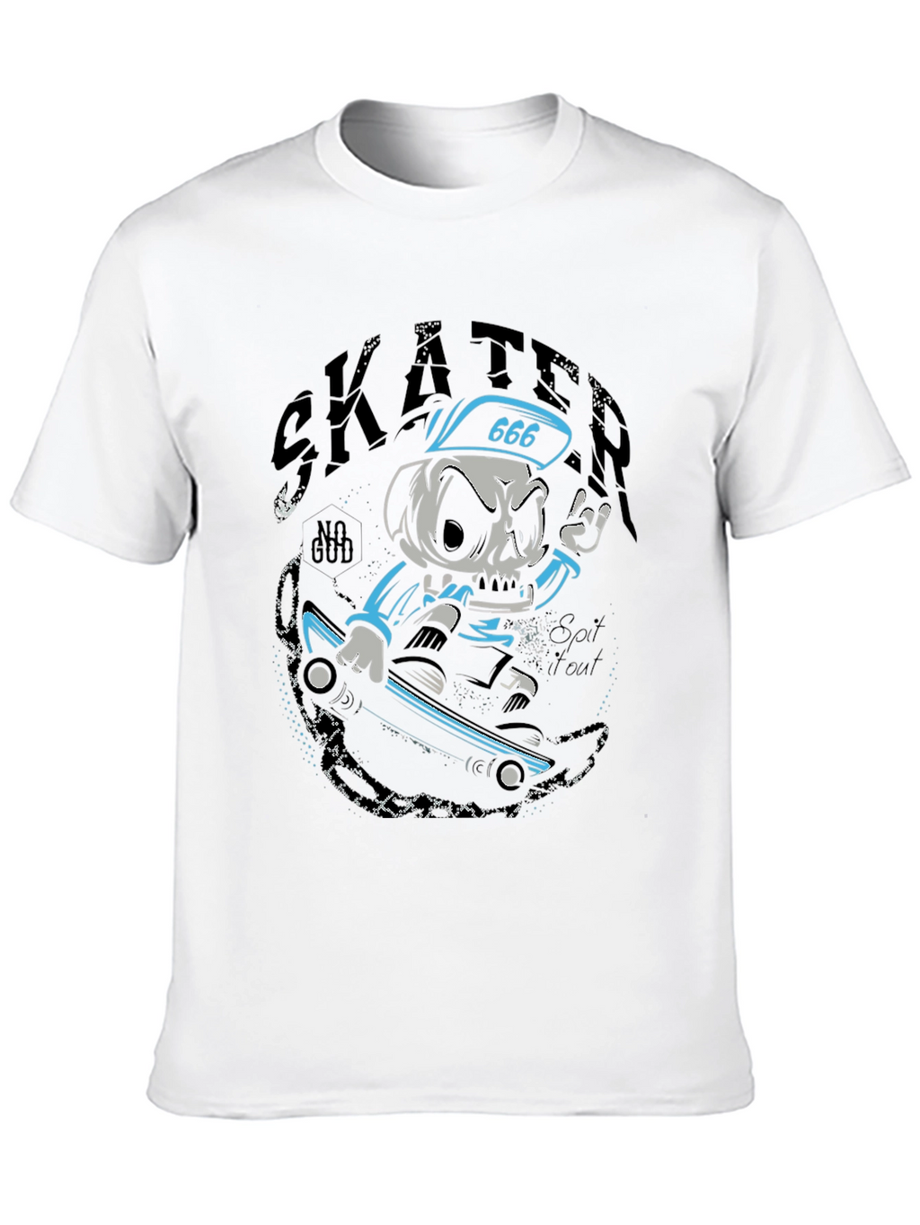 Skater Skull T-Shirt - Black Graphic Tee
